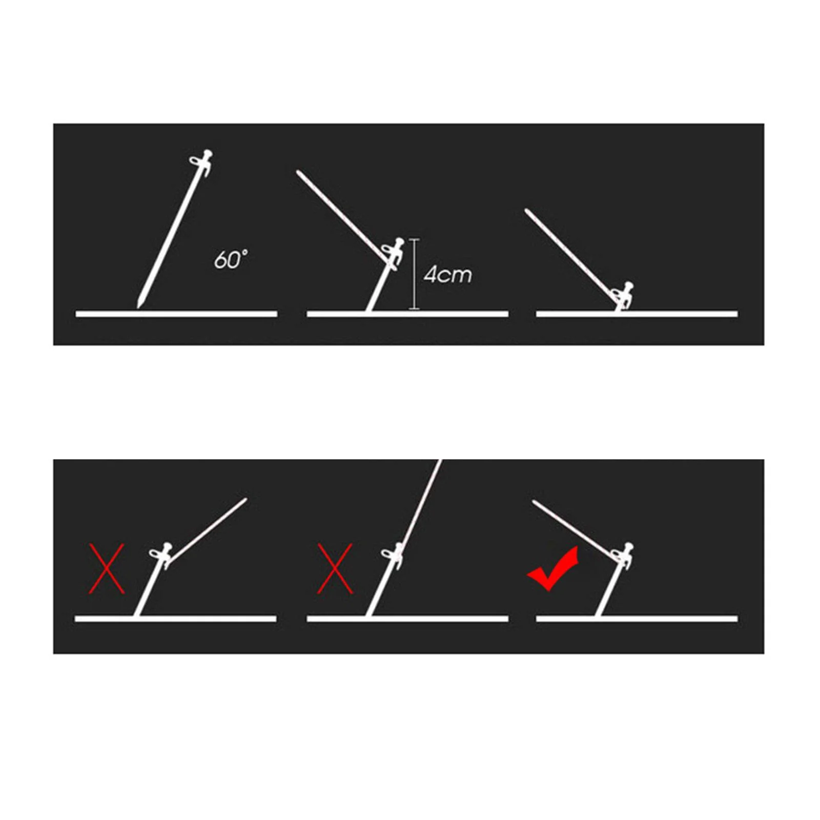 40cm Tent Stake Deluxe Heavy Duty Hiking Inflexible Tent