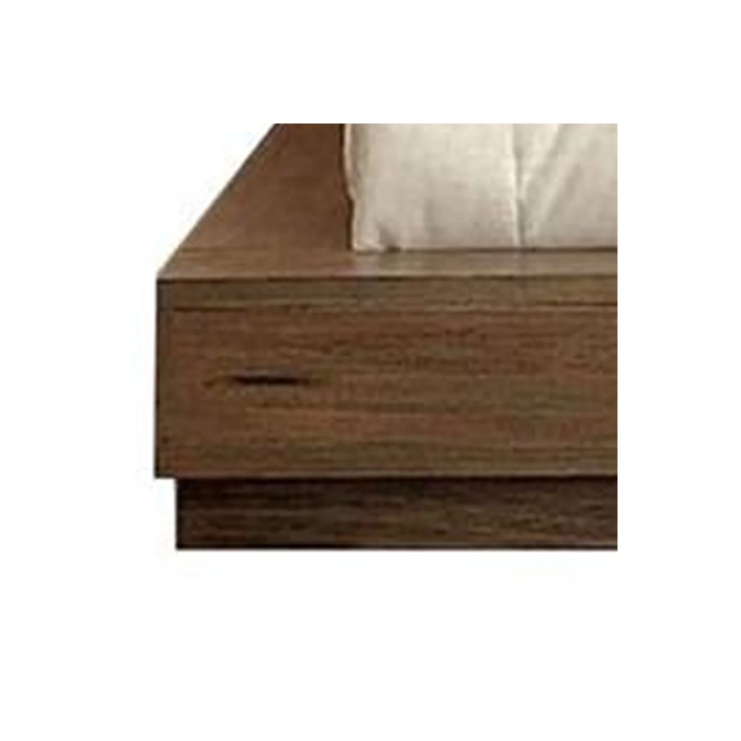 Benzara Transitional Wooden Eastern King Bed with Plank Style Headboard, Brown