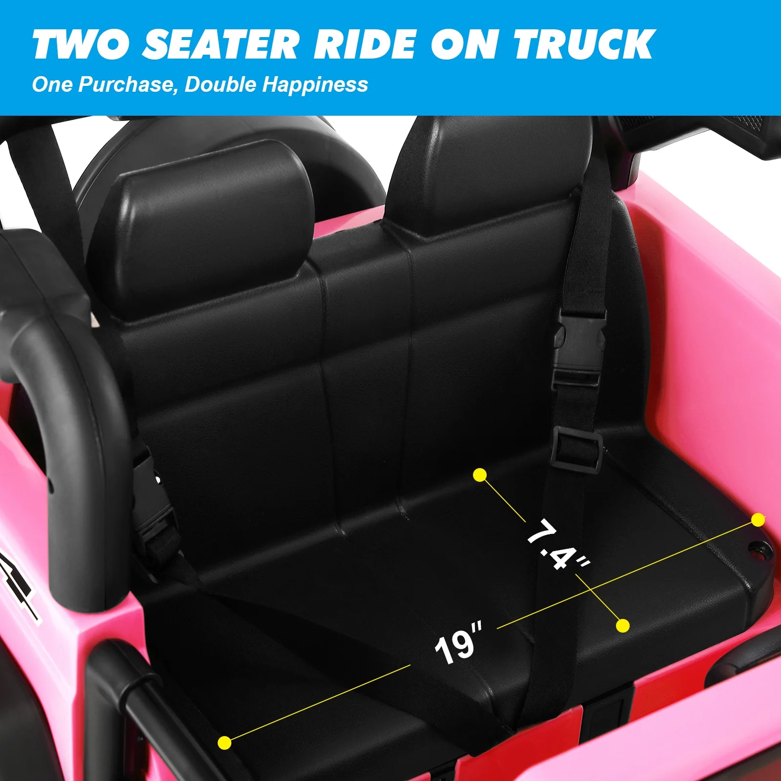 12V Pink Kids Ride on Truck Car Toys Black w/ MP3, LED Light, RC, Cover