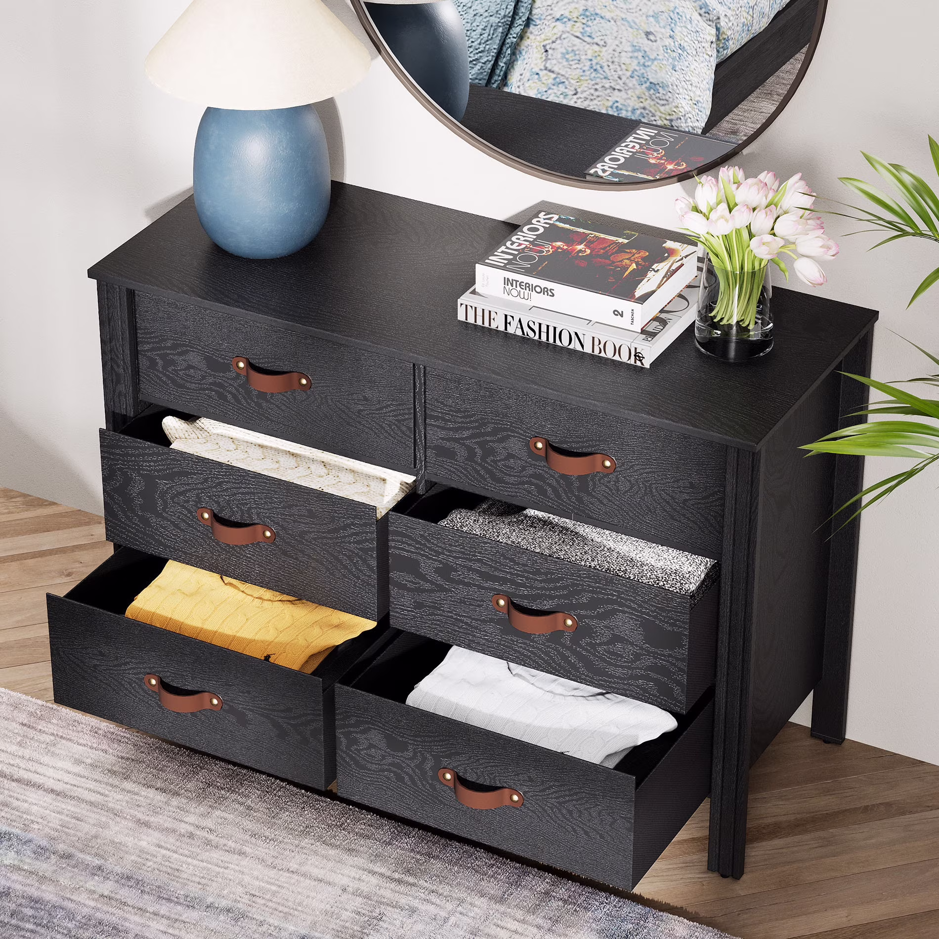 Black 6 Dresser for Living Room