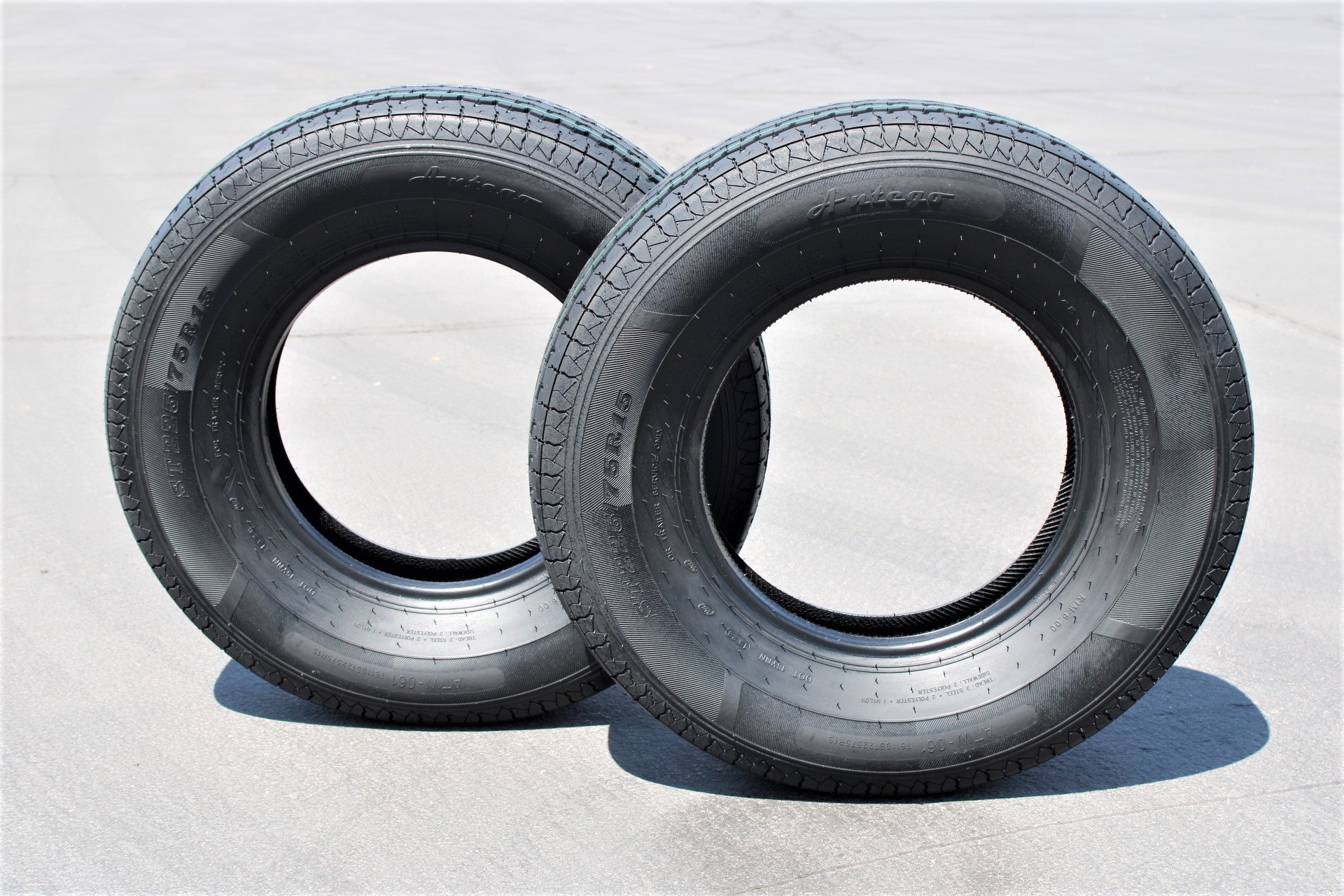 Antego ST225/75R15 Radial Trailer Tire - 8 Ply Load Range E (Set of 2)