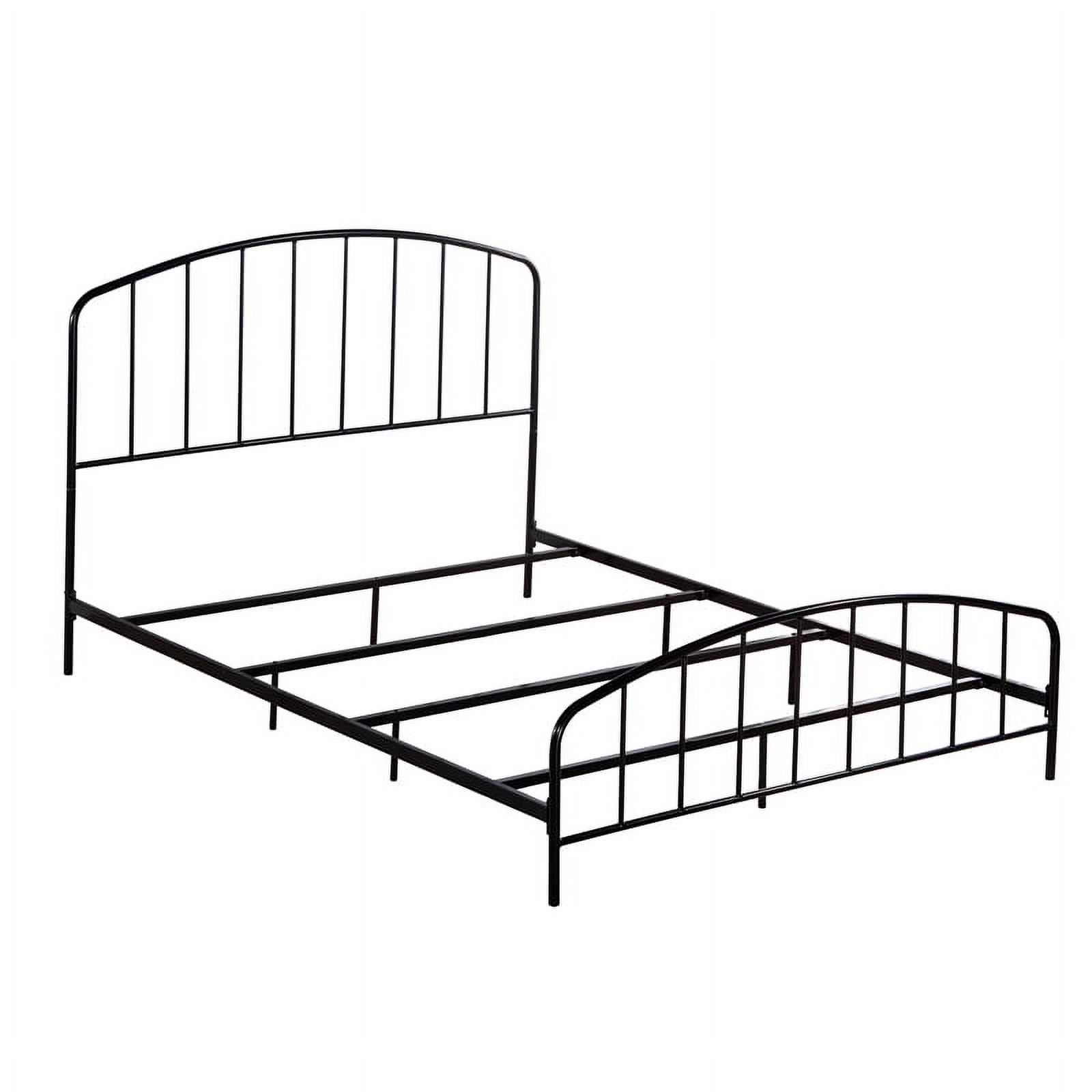 Bowery Hill Furniture Metal Queen Bed with Arched Spindle Design Black