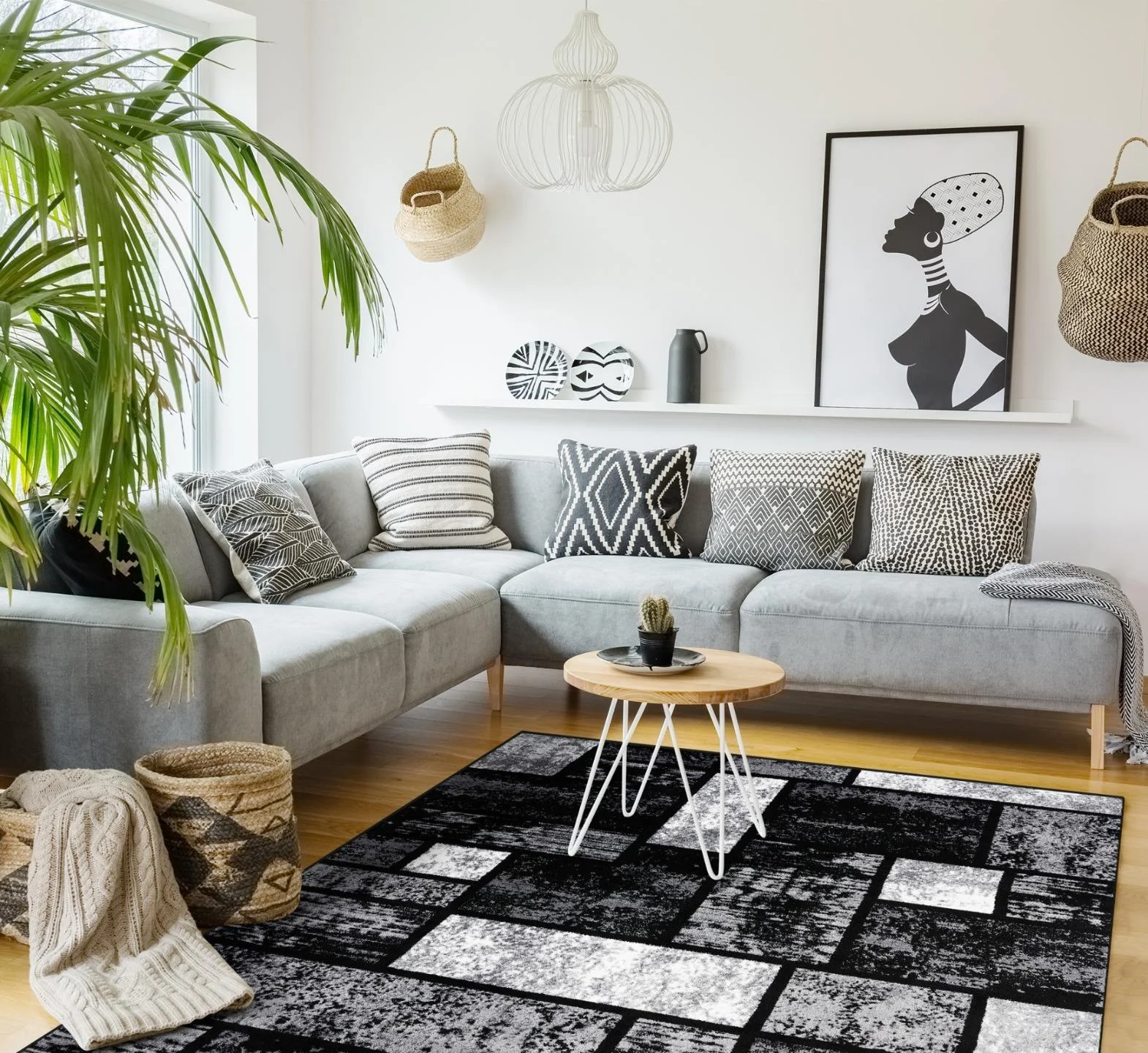 Luxe Weavers 1007 Gray Geometric Modern Area Rug 8x10