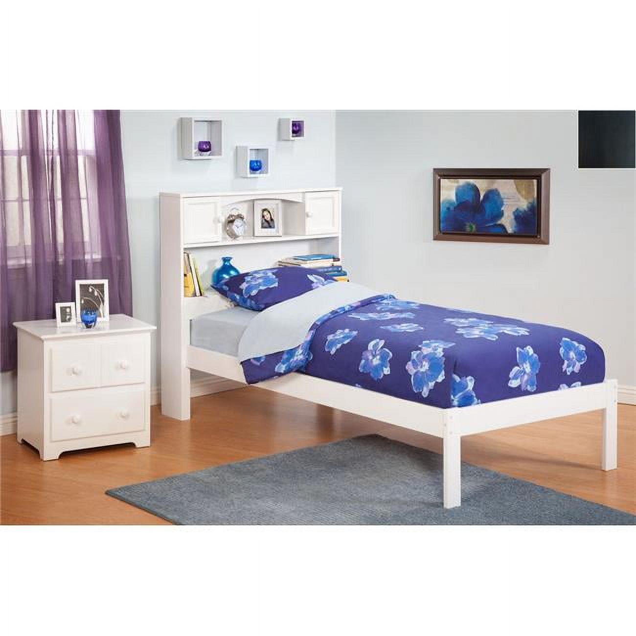 Newport Bookcase Bed Full Size with an Open Foot Rail in an Espresso Finish