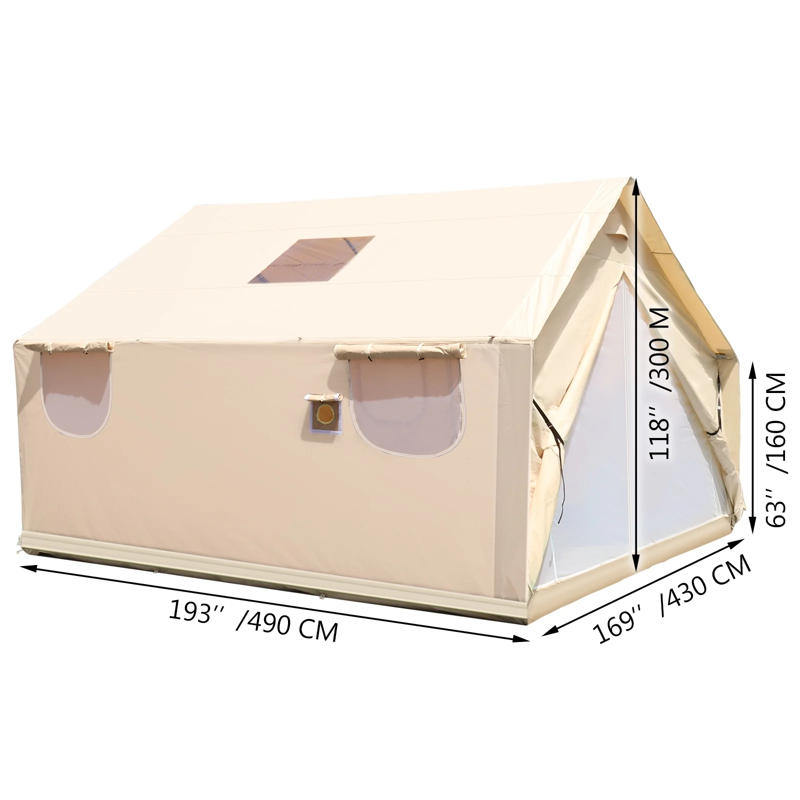 VEVOR Canvas Wall Tent 14X16ft, Wall Tent with PVC Storm Flap, Large Canvas Wall Tent Waterproof, Camping Canvas Tents with Stove Hole for 8-10 People Outdoor Camping Hiking Party Hunting