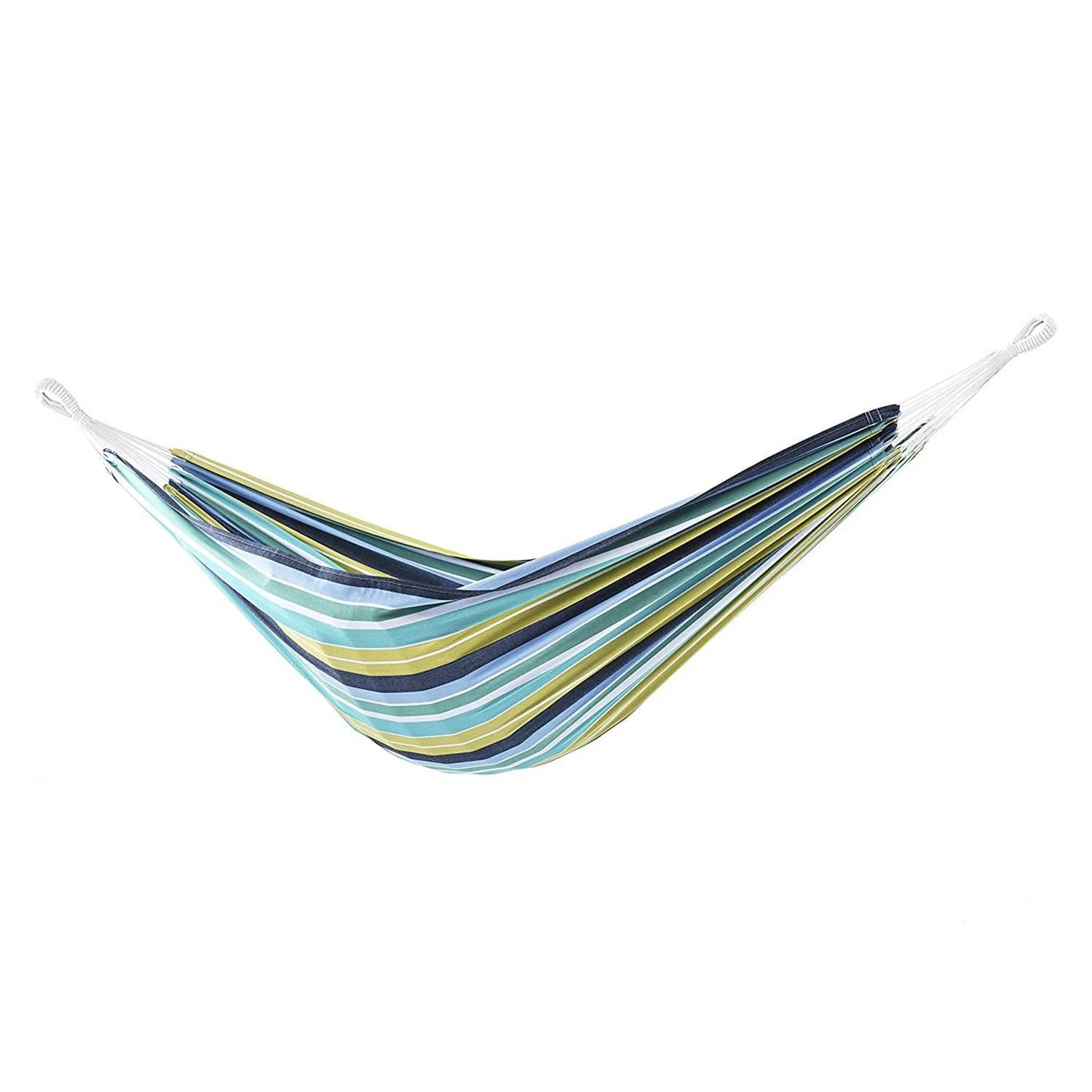 Vivere Brazilian Style Double Outdoor Cotton Hammock with Carry Bag, Cayo Reef