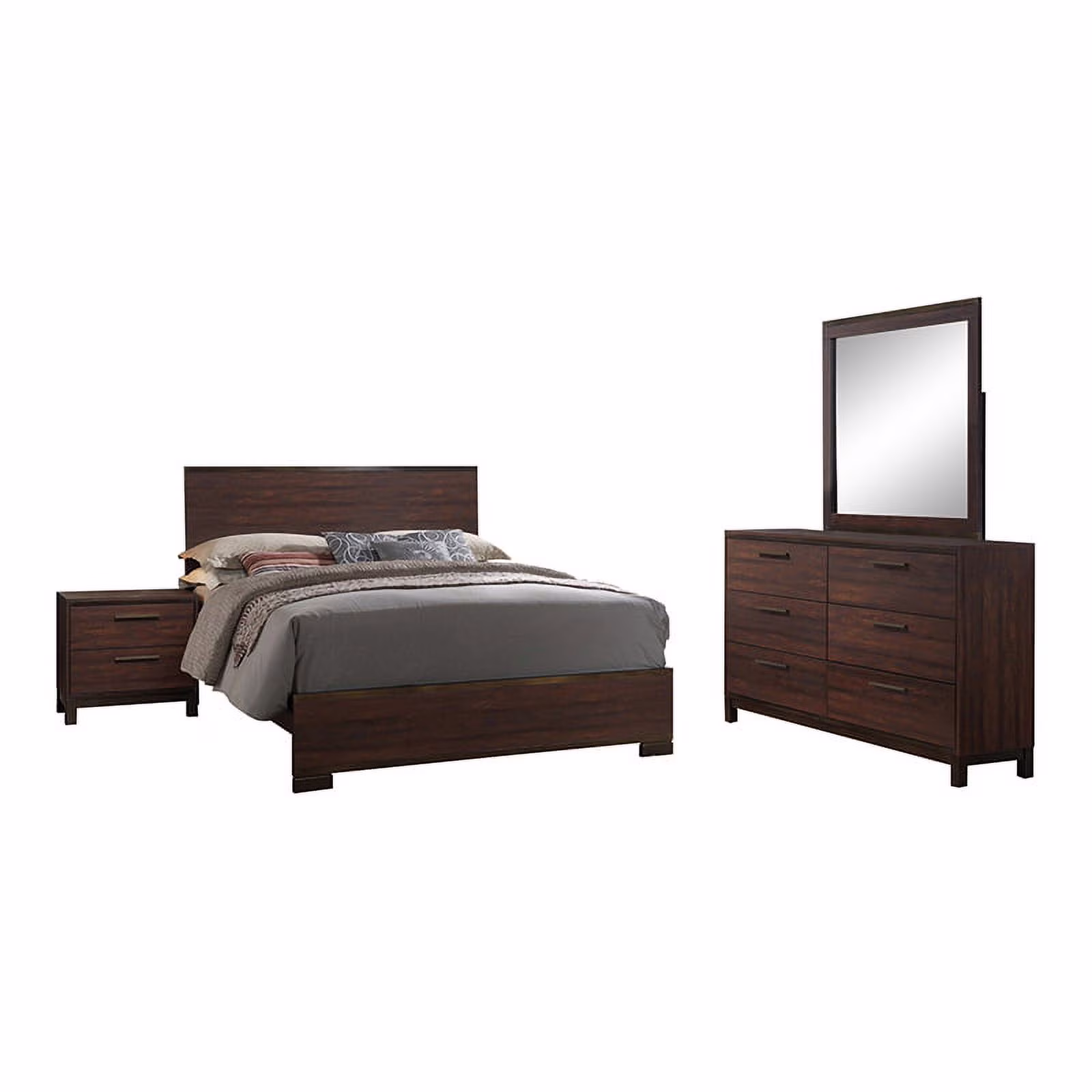 Pemberly Row 4-piece Eastern King Wood Bedroom Set Rustic Tobacco
