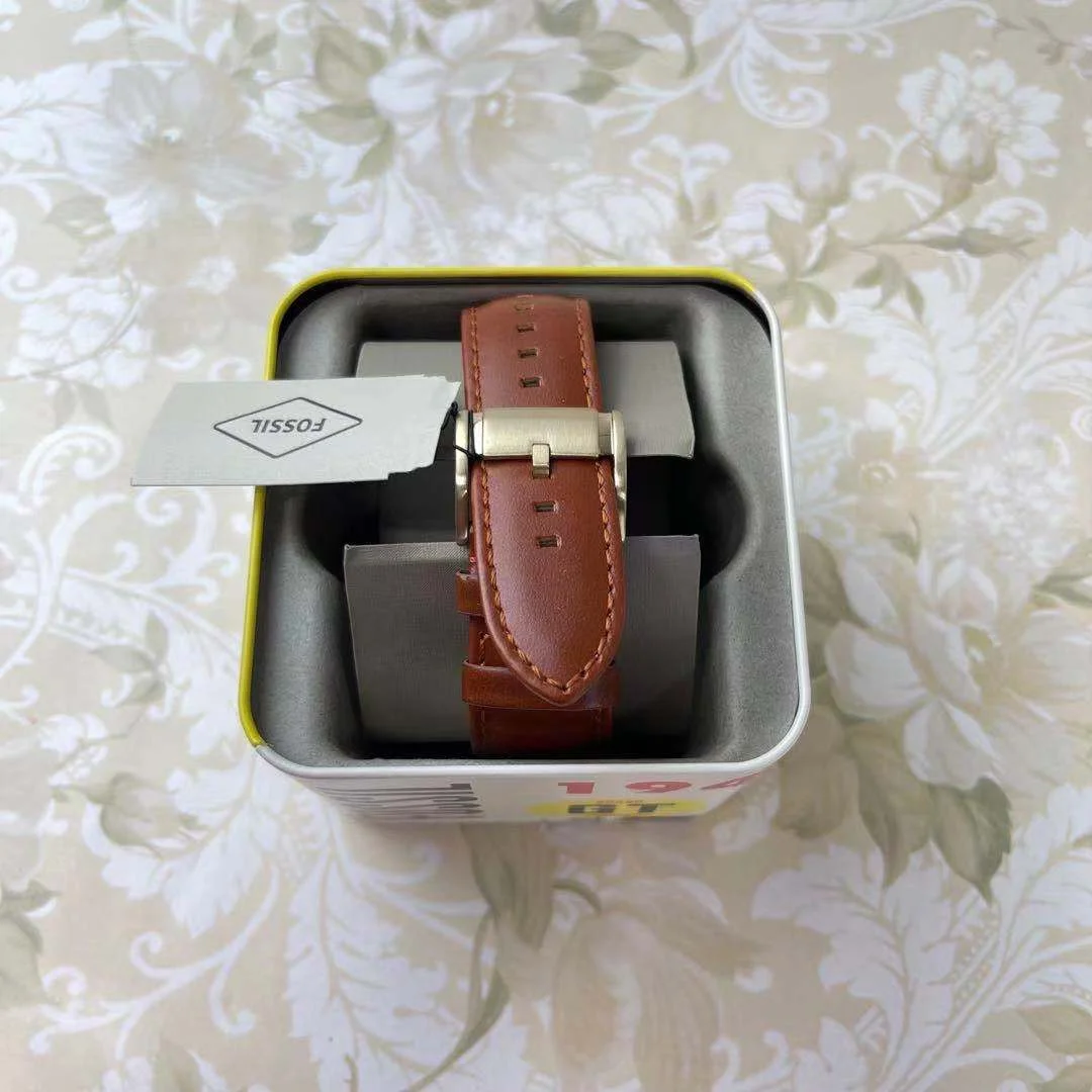 FOSSIL BQ2261 FLYNN GOLD BLACK BROWN LEATHER CHRONOGRAPH MEN WATCH