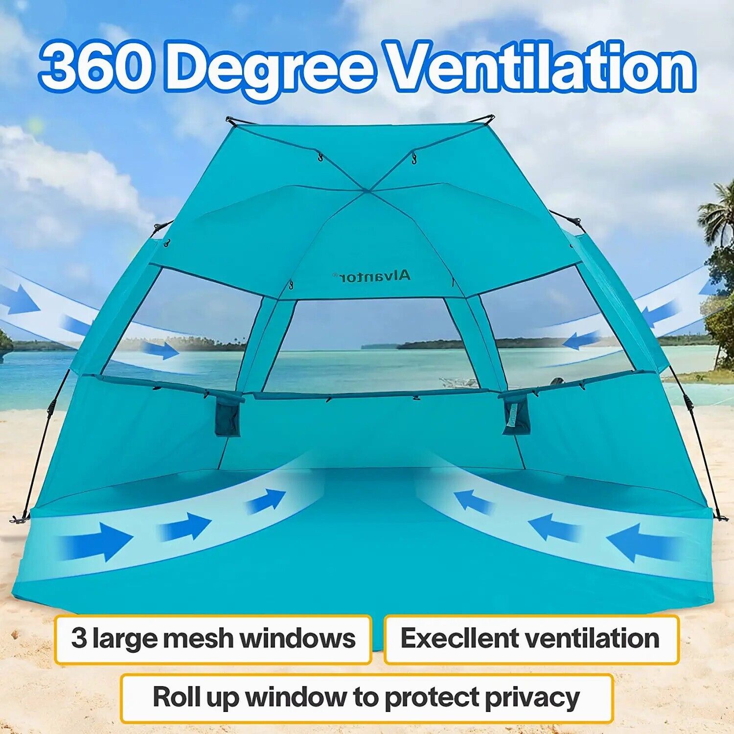 Portable Pop Up Beach Tent | Half Umbrella Sun Shelter for Outdoor Privacy and Shade