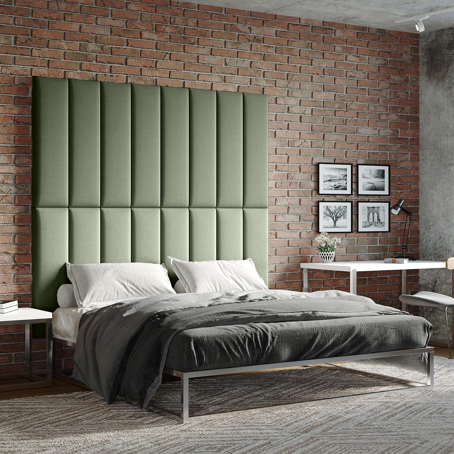 Panelist Modern Padded Headboard – Set Of 4 Wall Mounted Panels (Each 11.25