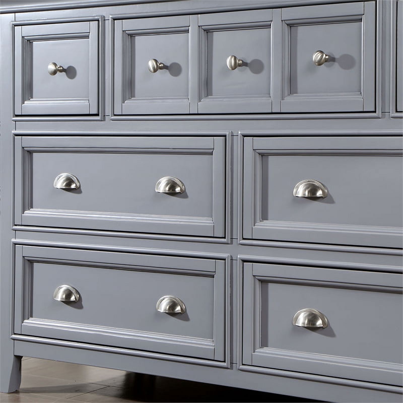 Furniture of America Ender Wood 7-Drawer Dresser with Mirror in Gray