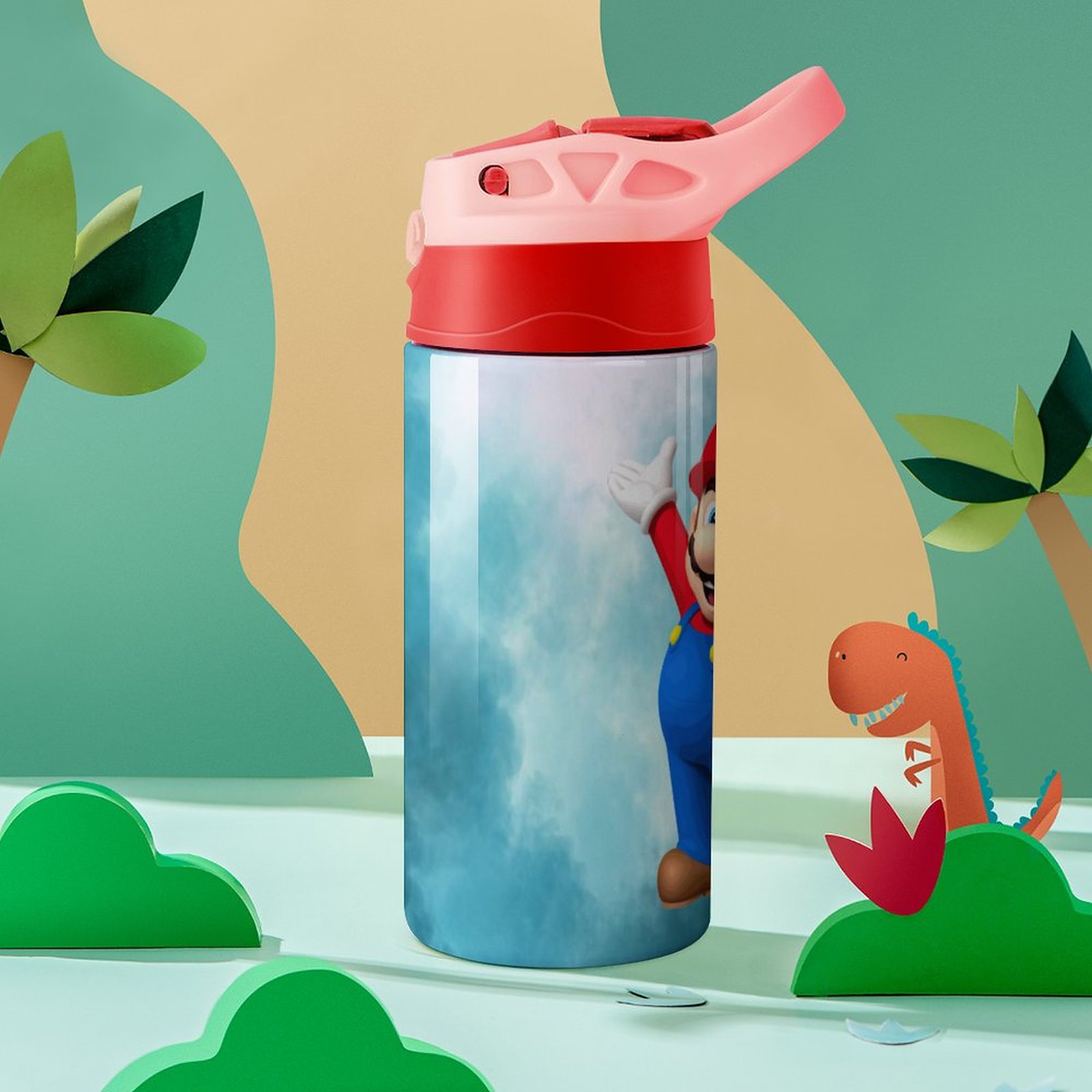 Super Mario Kid's Insulated Water Bottle With Straw Vacuum Stainless Steel Cup Leak-Proof Children Toddler Thermoses