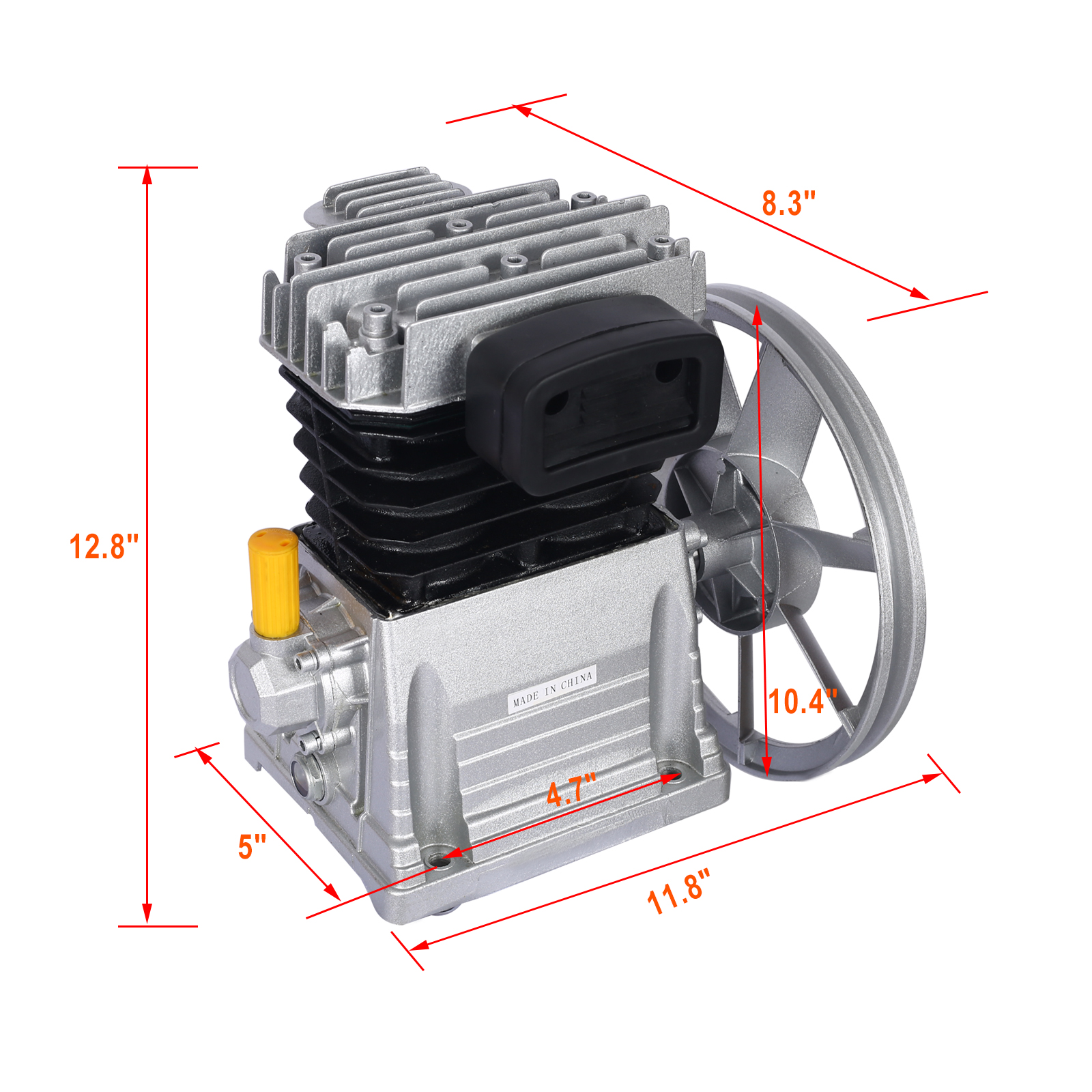 Docooler 2HP Air Compressor Head Pump 1.5KW Air Compressor Pump Head  ALUMINIUM Piston Style 115PSI