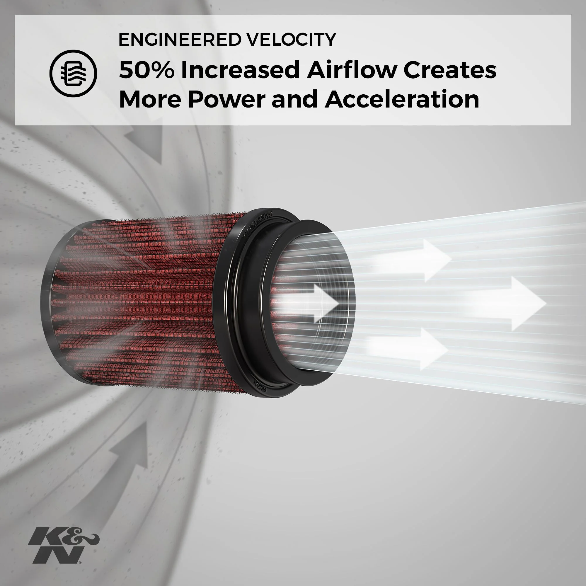 K&N Universal Clamp-On Engine Air Filter: Washable and Reusable: Round Tapered; 1.938 in (49 mm) Flange ID; 3 in (76 mm) Height; 3 in (76 mm) Base; 2 in (51 mm) Top , RC-1060