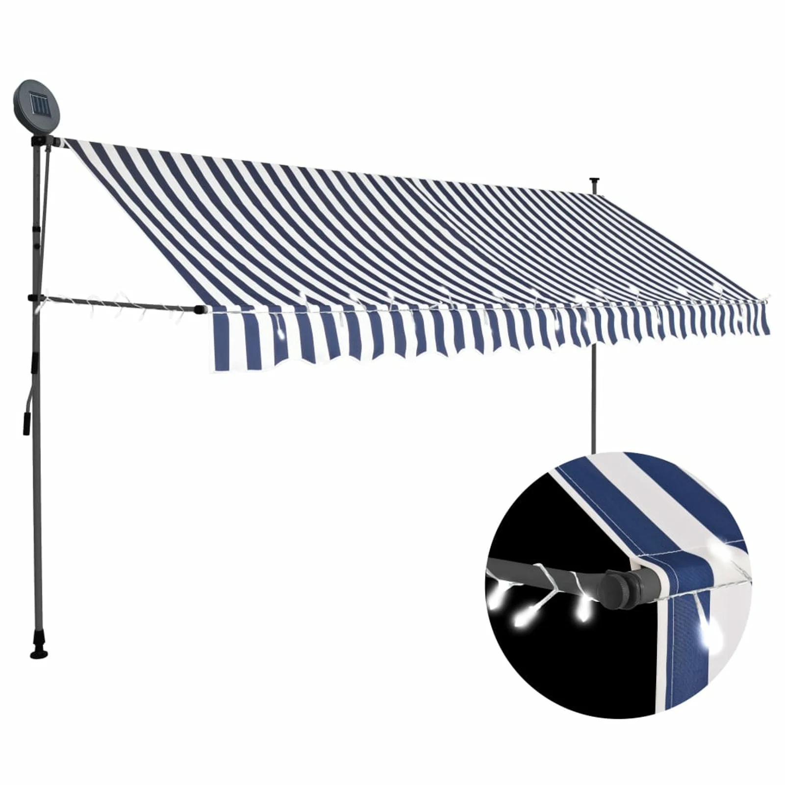 Manual Retractable Awning with LED 137.8