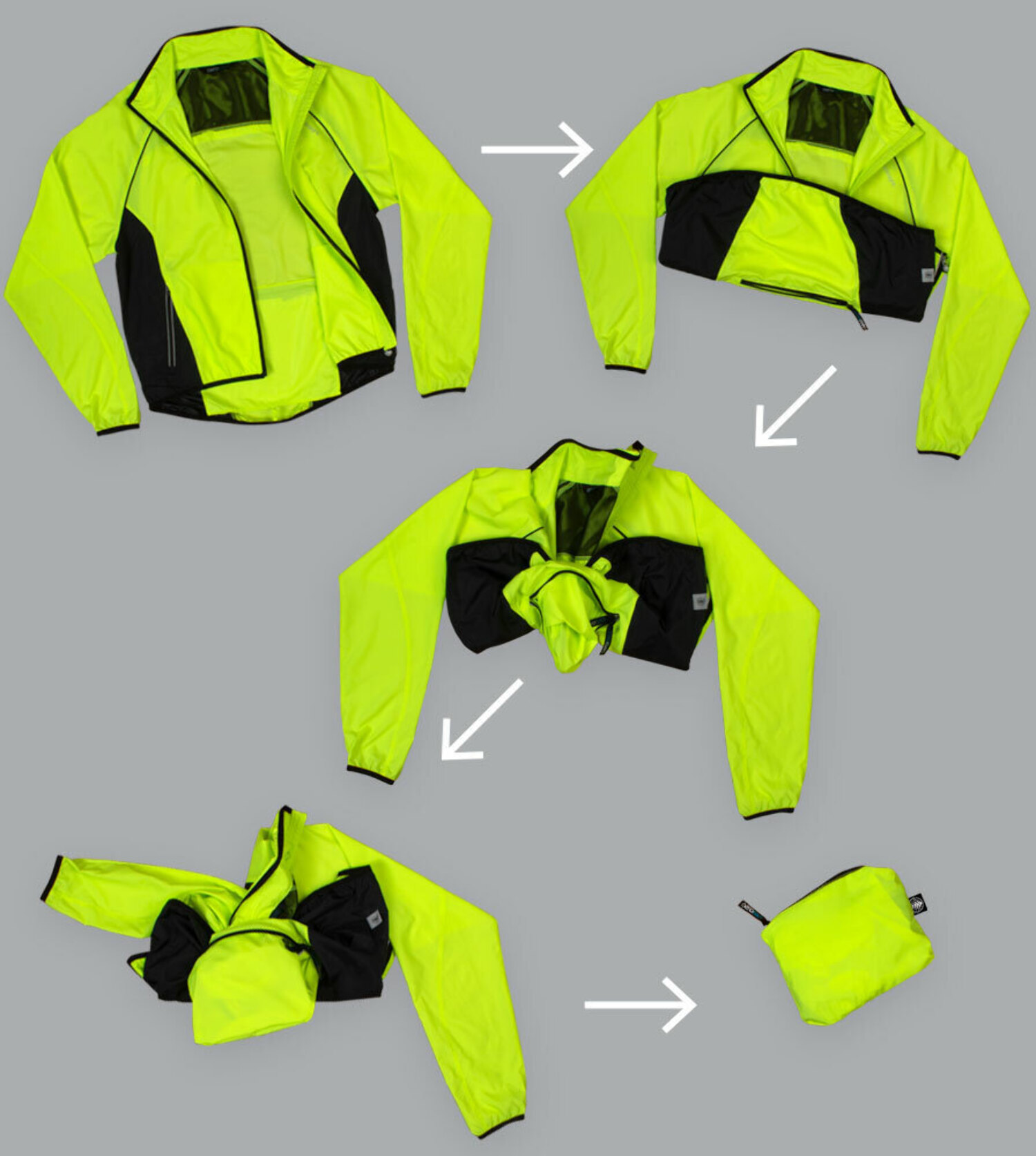 Aero Tech Men's Windproof Packable Safety Jacket - High Visibility Windbreaker
