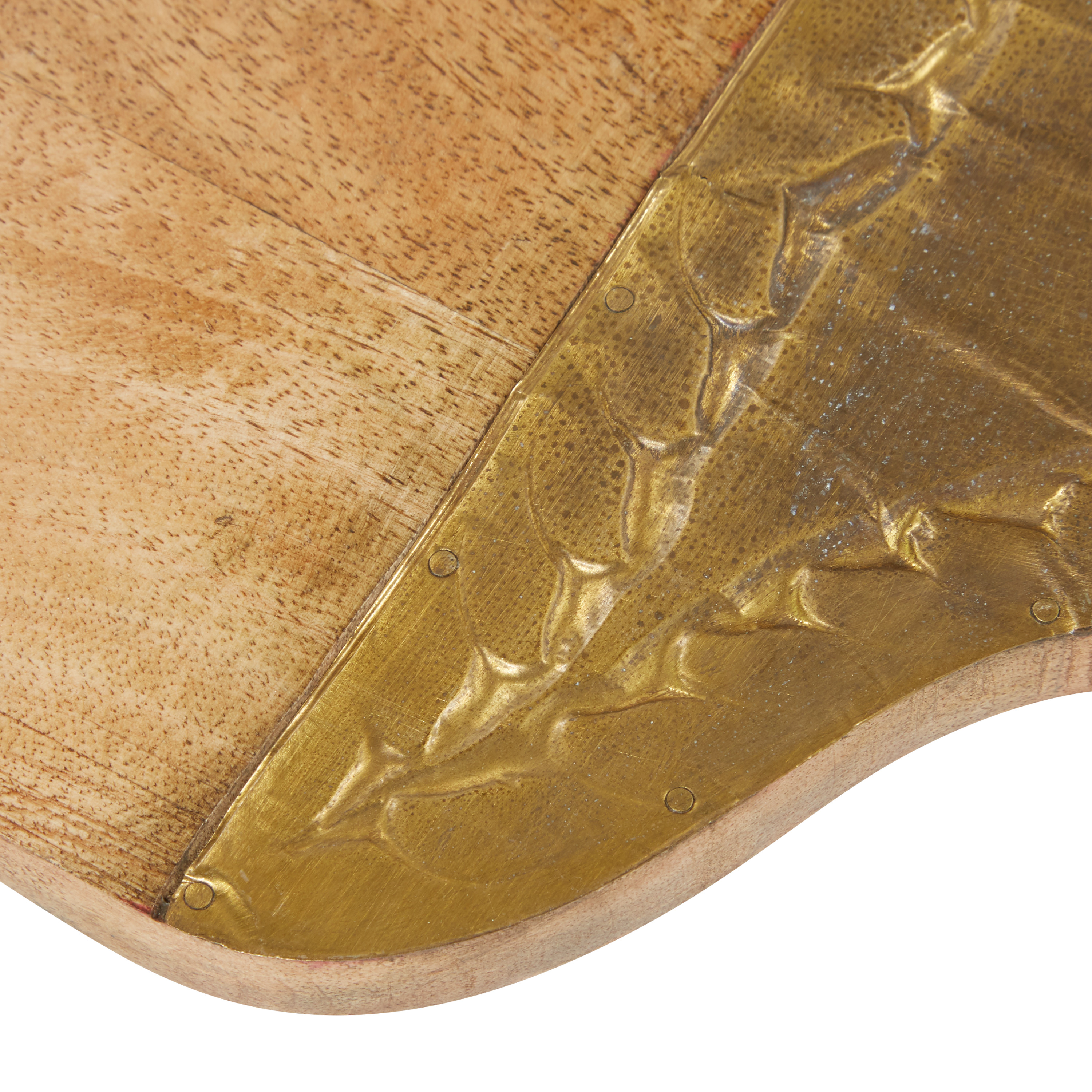 DecMode  Brown Mango Wood Cutting Board with Gold Accents