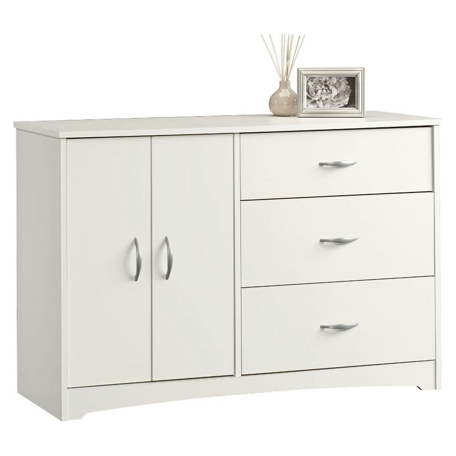 Pemberly Row Engineered Wood 3-Drawer Bedroom Dresser in Soft White
