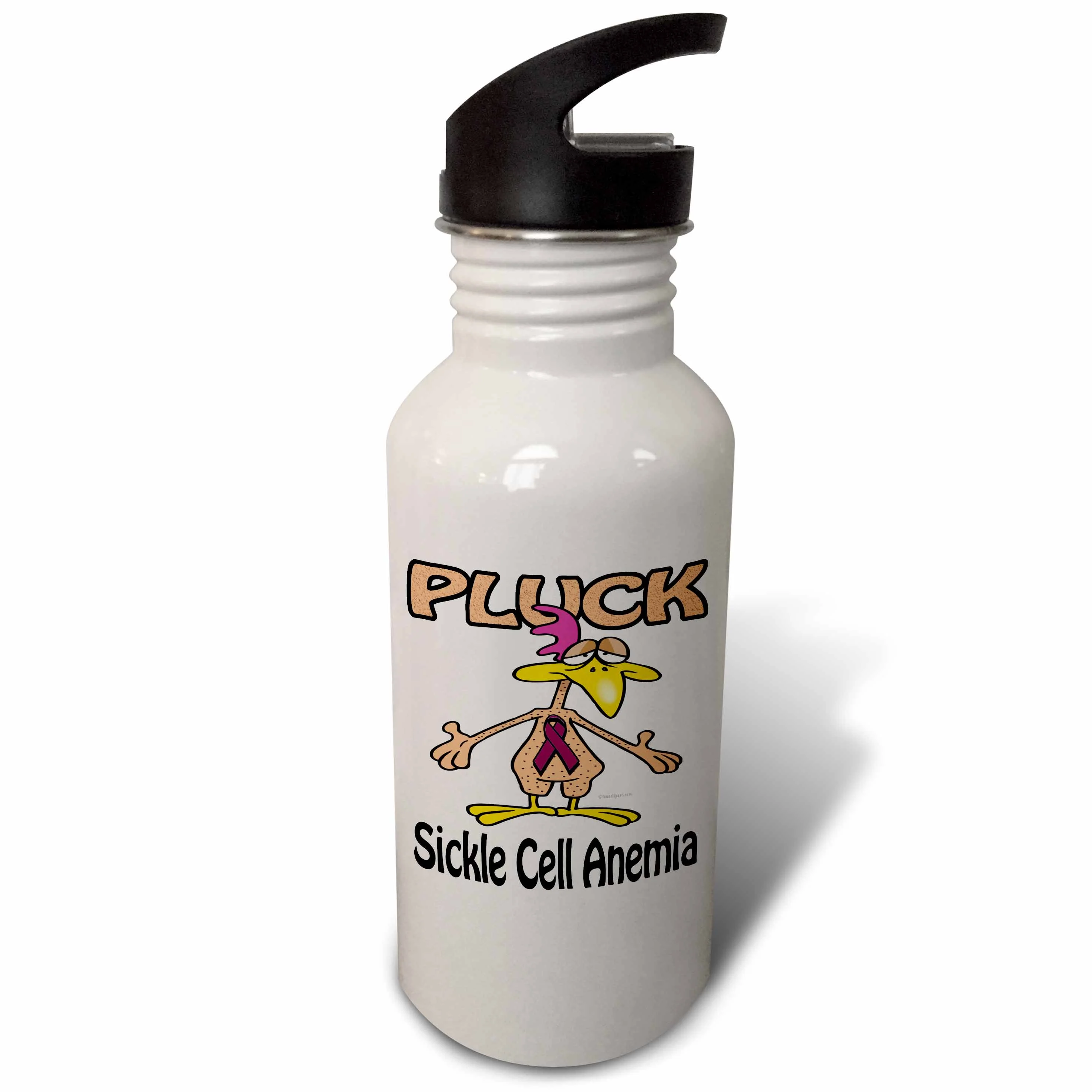 Chicken Pluck Sickle Cell Anemia Awareness Ribbon Cause Design 21 oz Sports Water Bottle wb-114888-1