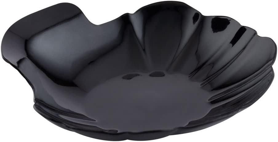 Inch Shell Appetizer Plate 100 Disposable Plastic Appetizer Plate - Sturdy Shell-Shaped Black Plastic Cocktail Plates Perfect For Serving Amuse Bouche And Hors D'oeuvres