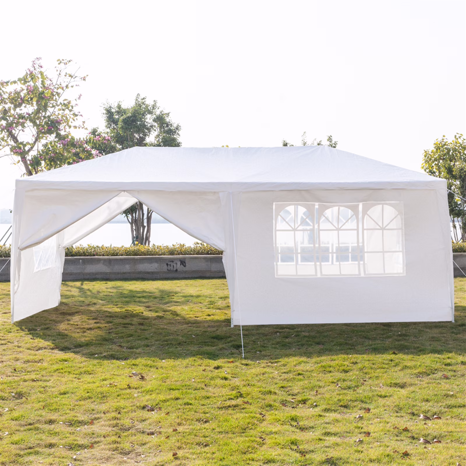 Resenkos 10' x 20' Tents and Canopies Outdoor Tents and Canopy, White 6 Sides Portable Waterproof Tent with Spiral Tubes Canopy Tents for Outside Party Waterproof Canopy Wedding Tent BBQ Shelter