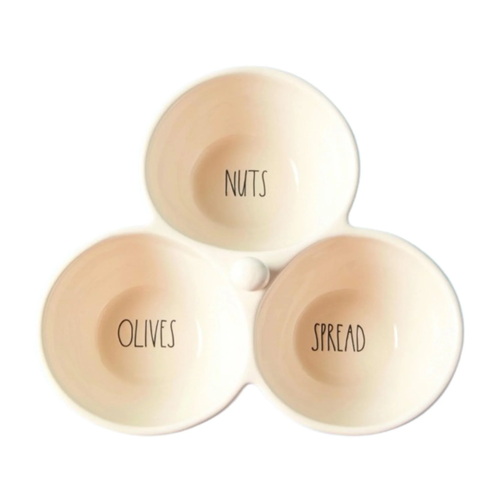 Rae Dunn NUTS OLIVES SPREAD Ceramic Bowl Ivory Ceramic Kitchen Party serving Appetizers Kitchen