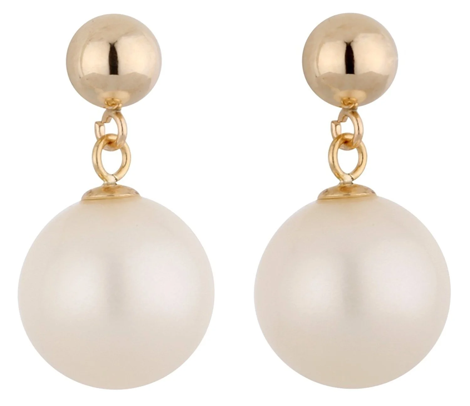 14k Yellow Gold 4mm Ball Stud Earring with Round Freshwater Cultured Pearl