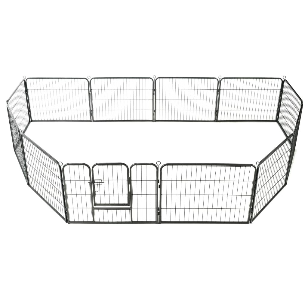 vidaXL Dog Playpen 12 Panels Steel 31.5