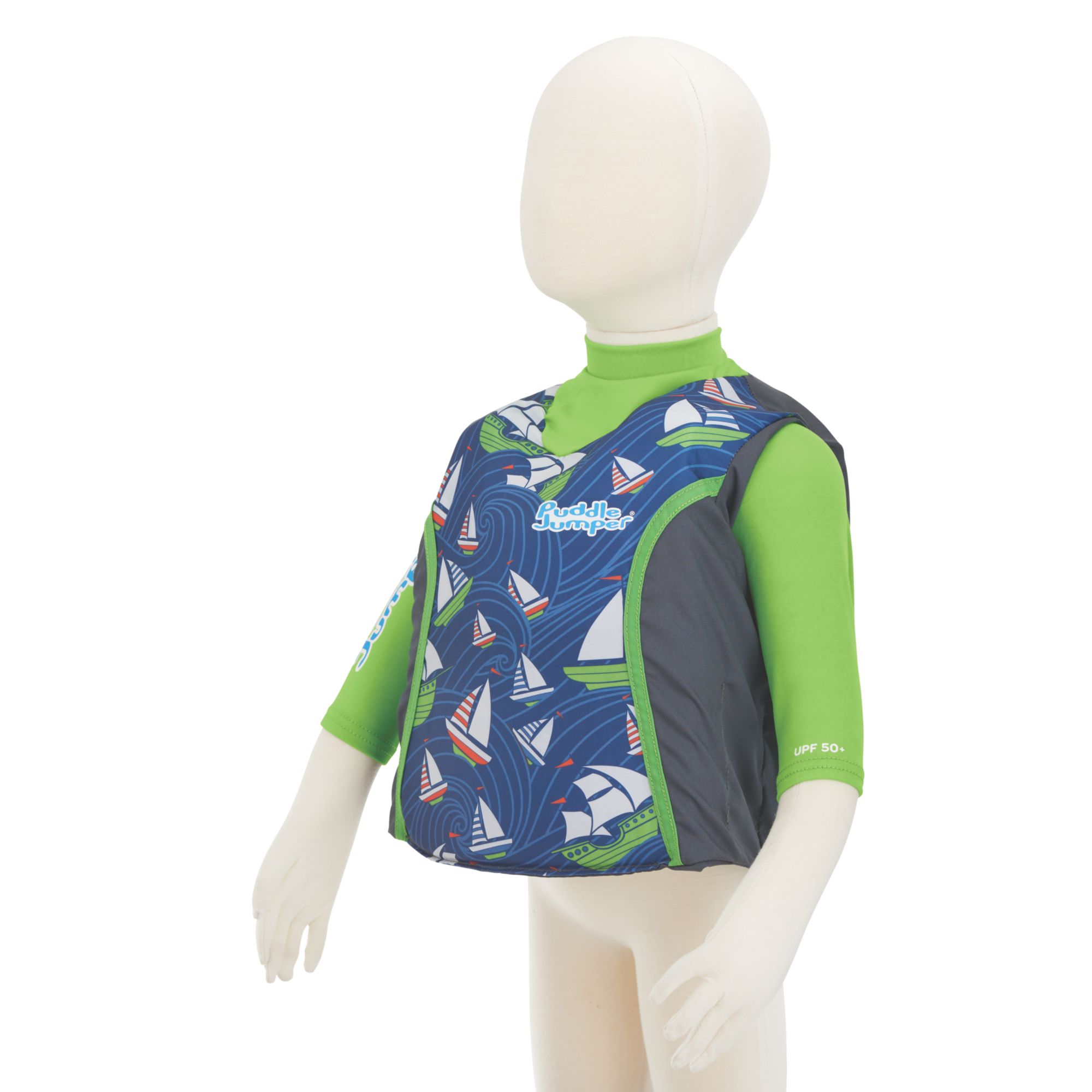 Puddle Jumper® Kids 2-in-1 Life Jacket and Rash Guard, Sailboats