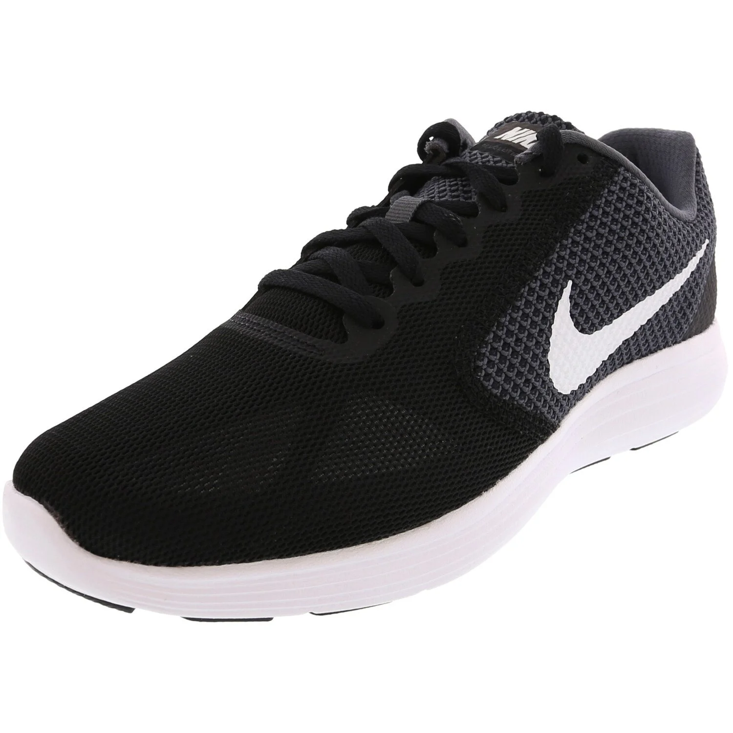 Nike Women's Revolution 3 Dark Grey / White-Black Ankle-High Fabric Running - 11M