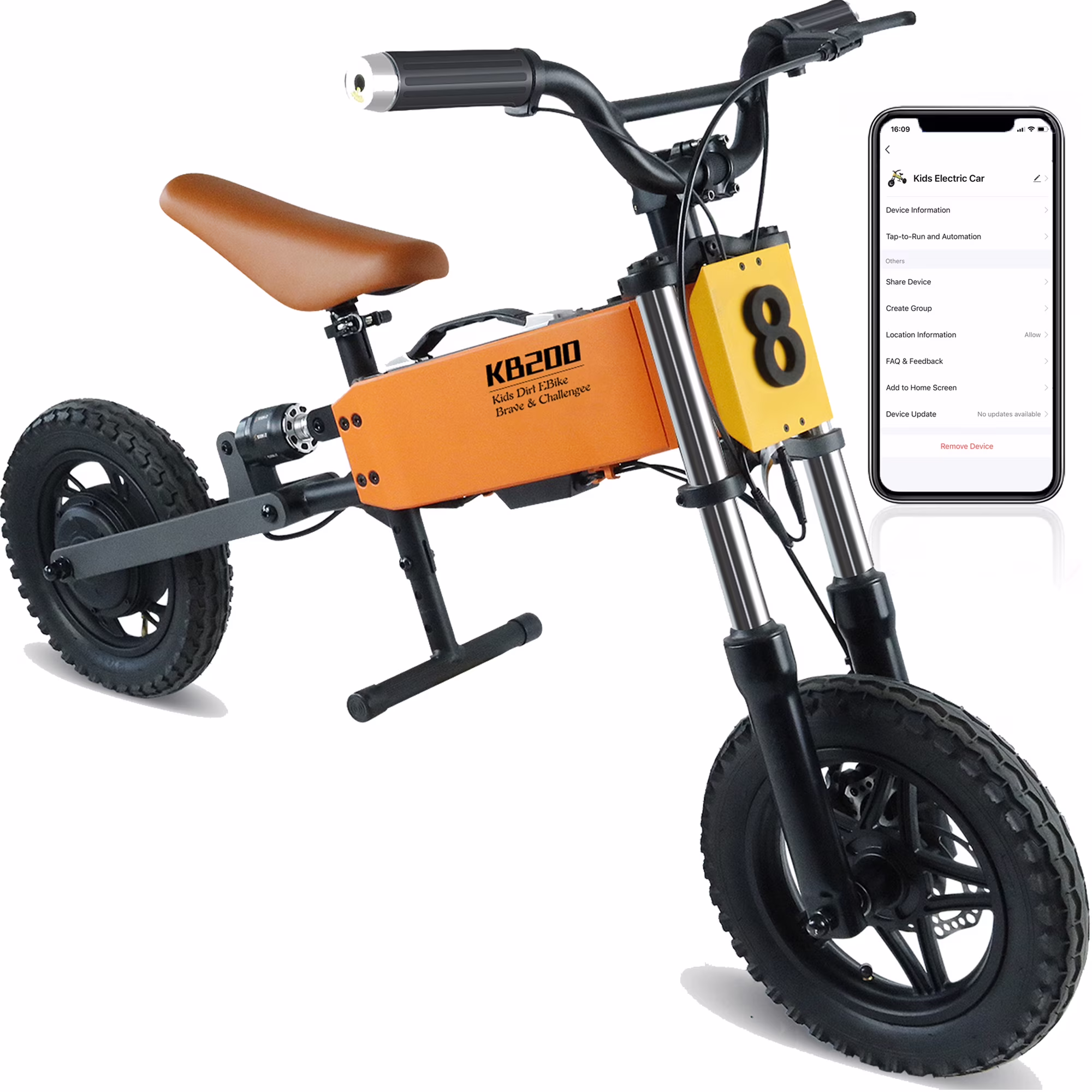iRerts Electric Bike for Kids Ages 5-10, 24V 200W Kids Electric Balance Bicycle with APP Control, Adjustable Seat, 12