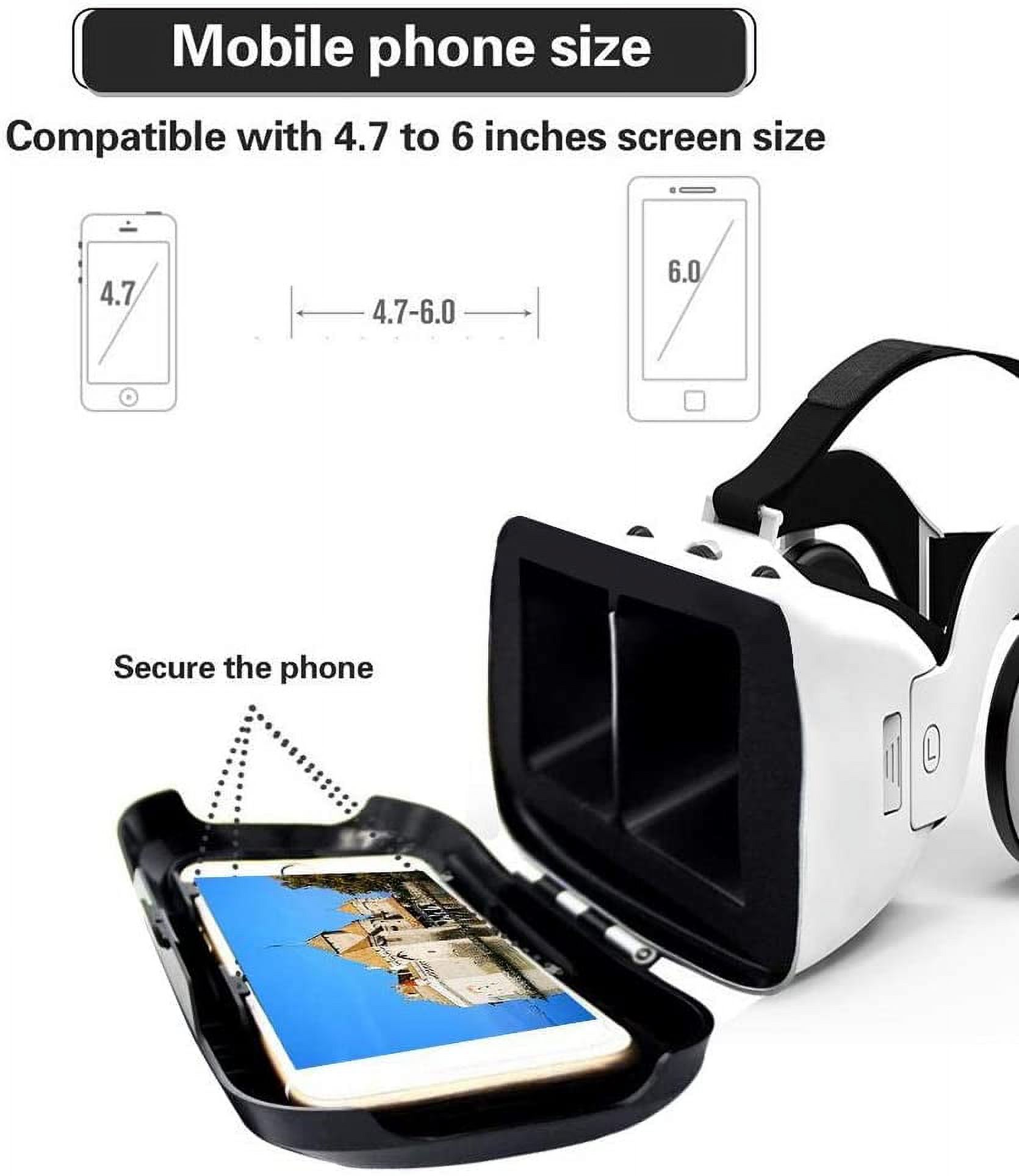 2023 VR Headset Compatible with iOS/Android 3D Virtual Reality Glasses with remote Controller Headphones Adjustable 3d Glasses