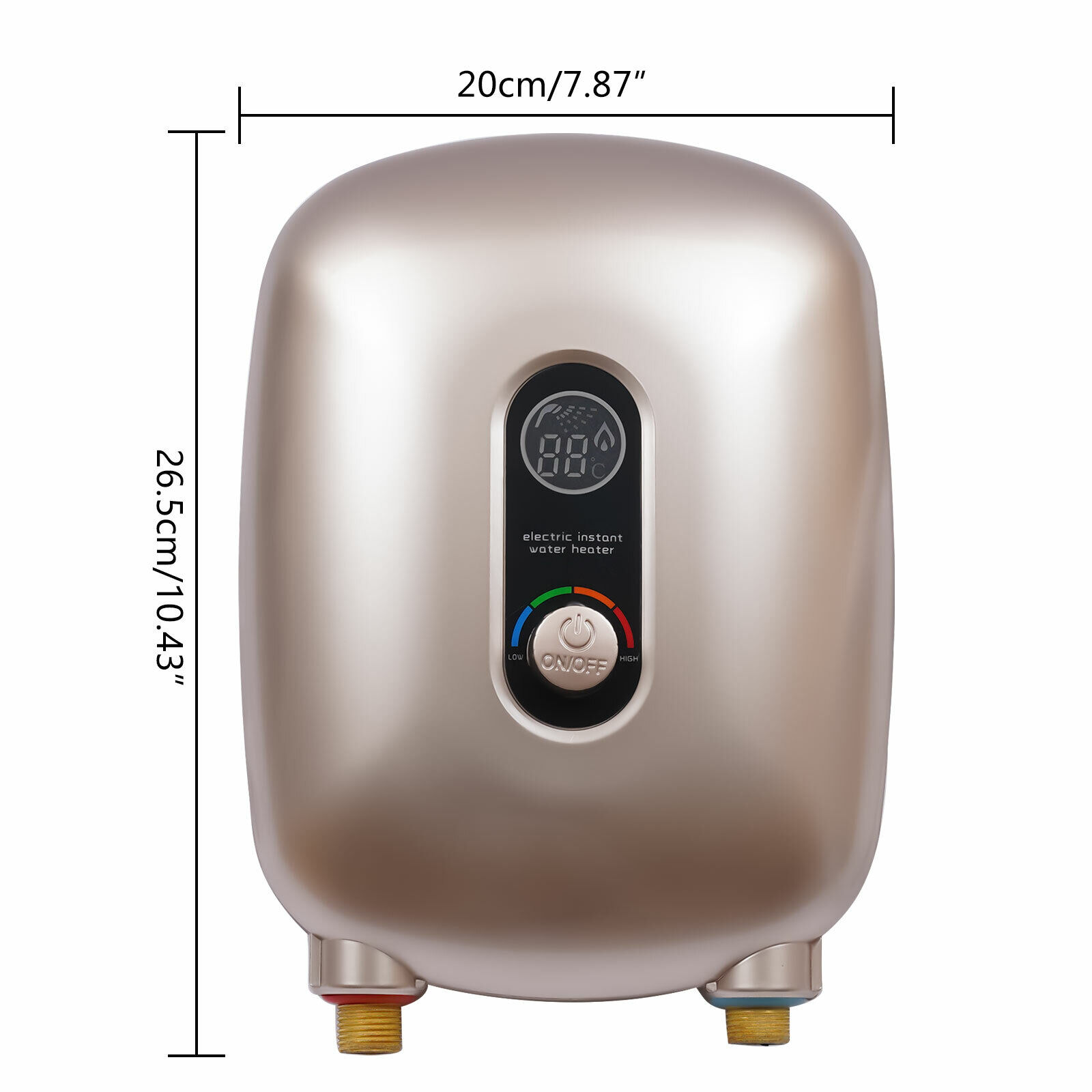 Oukaning 6500W Electric Instant Kitchen Shower Hot Water Heater Tankless Water Heater 220V, Gold