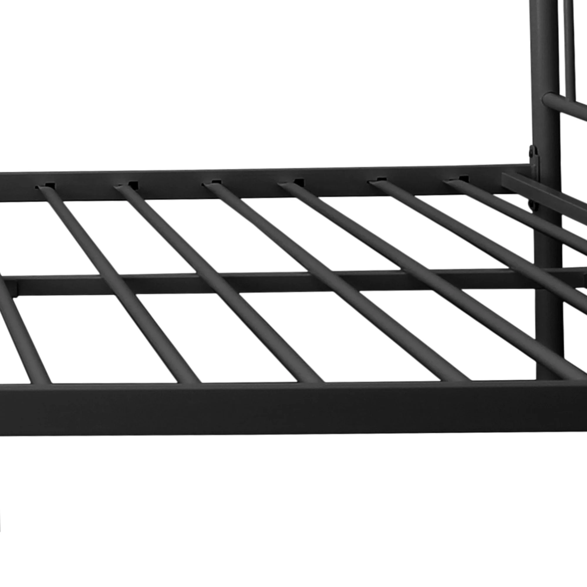 RegalRest Black Metal Bed Frame with Elegant Headboard and Footboard