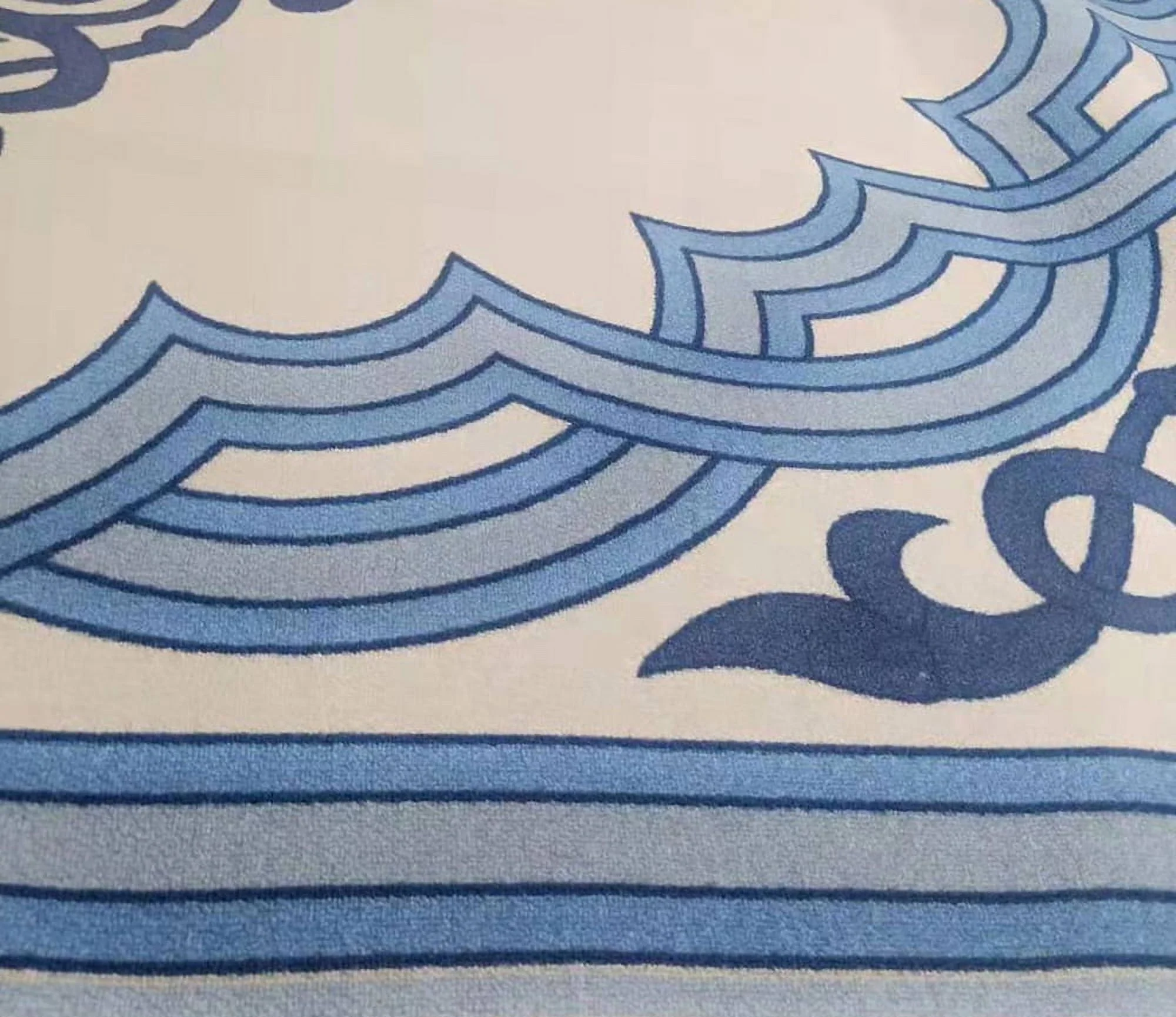 Deerlux Transitional Living Room Area Rug with Nonslip Backing, Blue Medallion Pattern, 9 x12 ft Extra Large