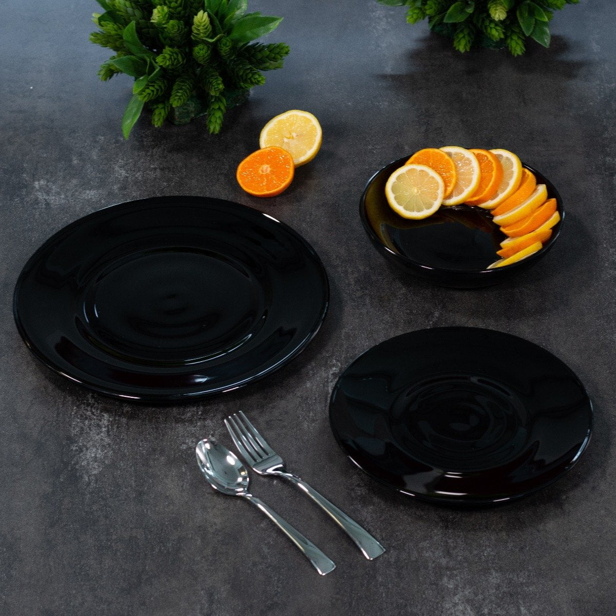 Mosser Glass 12-Piece Dinnerware Set | Black Raspberry