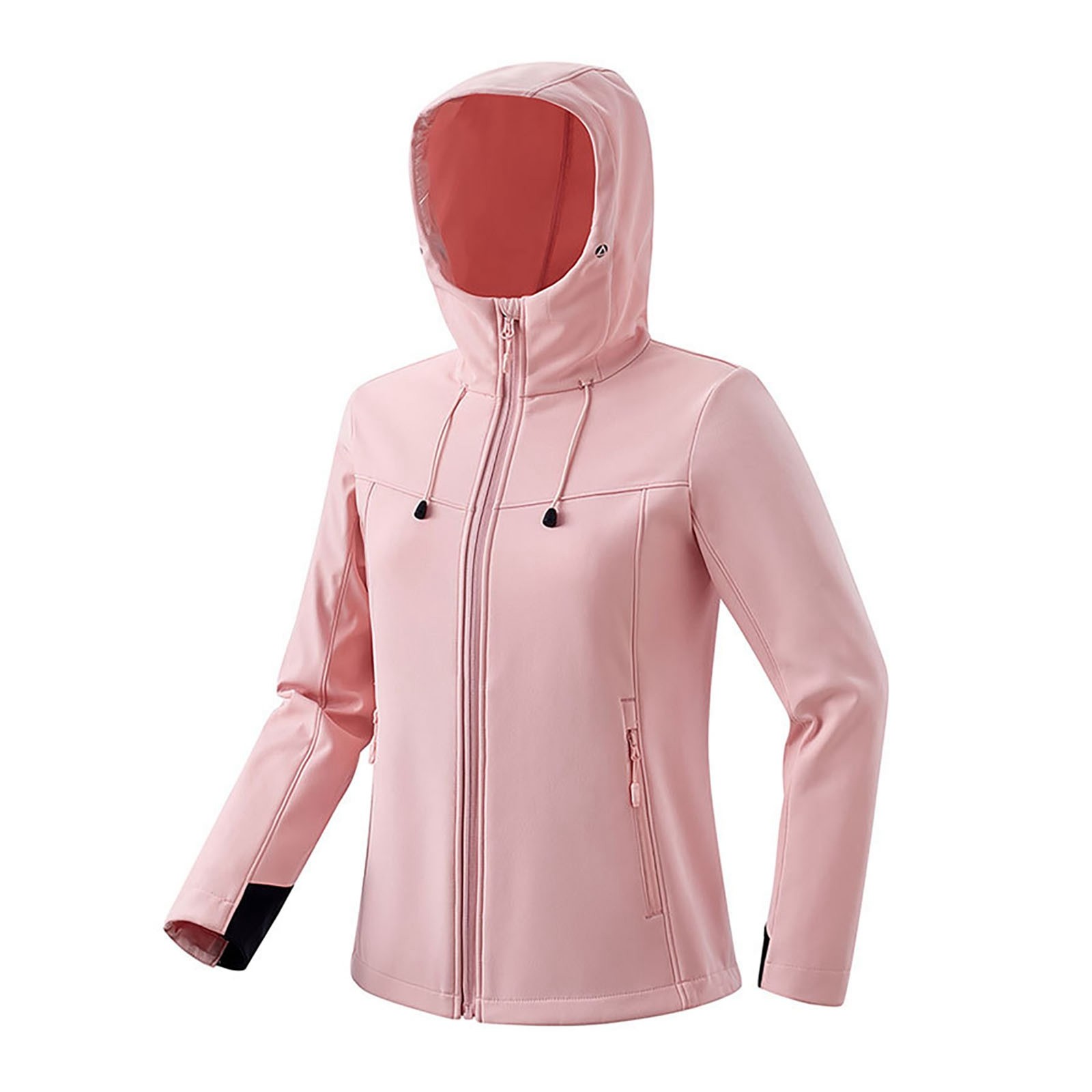 PMUYBHF Rain Jacket Womens Plus Waterproof With Hood Women's Solid Color Padded Windproof Insulated Outdoor Jacket for Autumn and Winter Hiking Jacket Women Women Blazer With Pockets