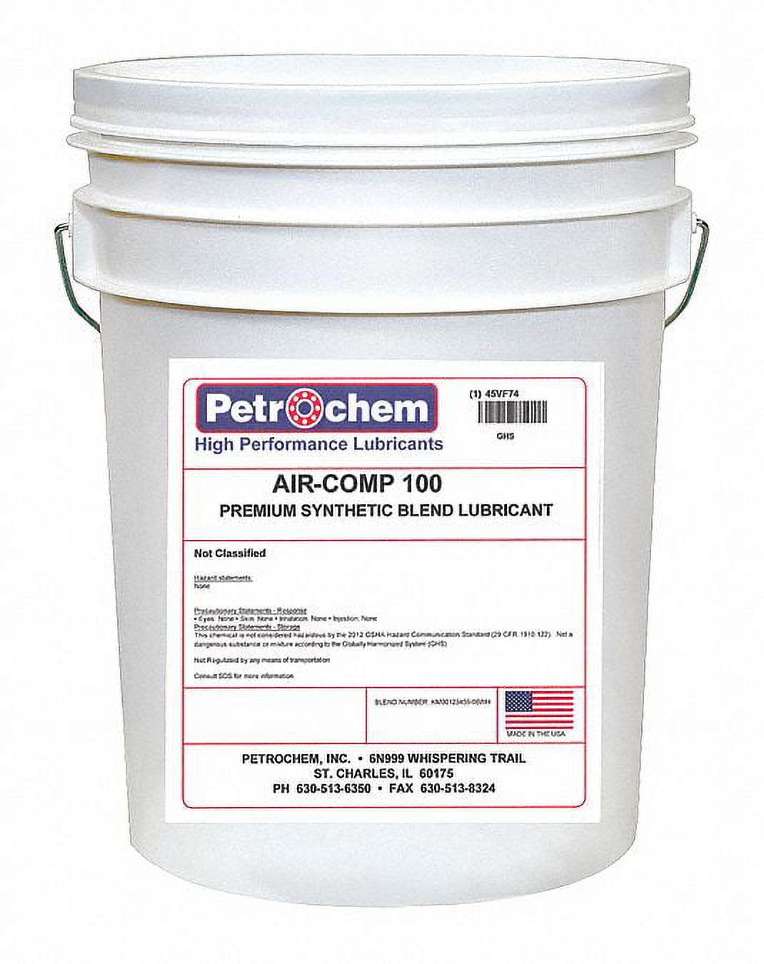 Petrochem Compressor Oil,5 gal, Pail,30 SAE Grade  AIR-COMP 100-005