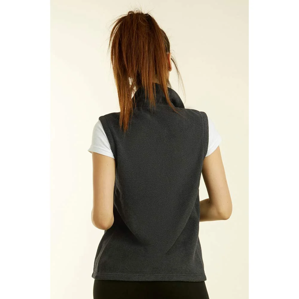 DailyWear Womens Full-Zip Plush Polar Fleece Vest (Charcoal Grey, Medium)