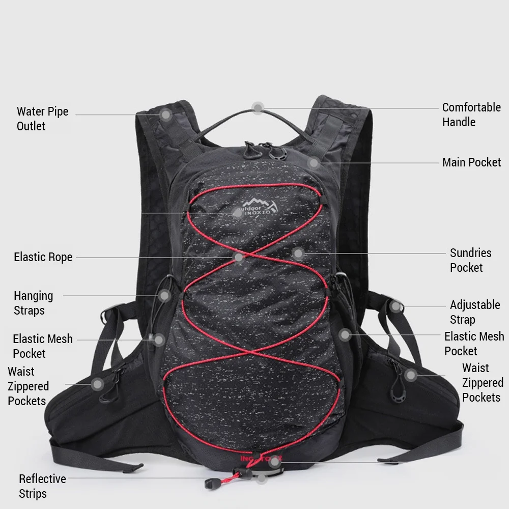 Hydration Running Backpack Cycling Breathable Ultralight Riding Bag with 2L Water Bladder