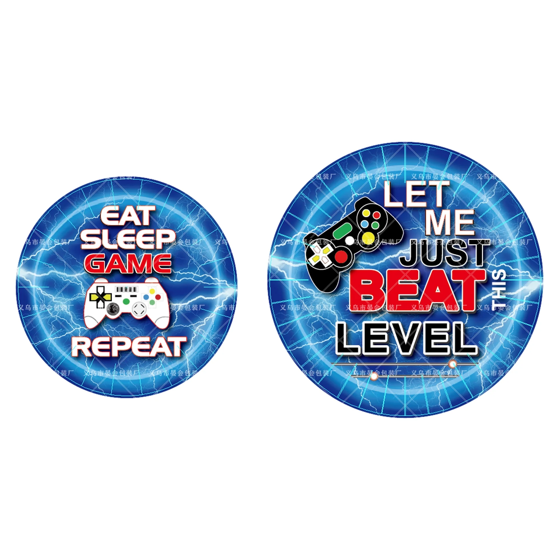 Video Game Birthday Party Decorations Set, 150 Pcs Gaming Happy Birthday Supplies Includes Video Game Backdrop, Table Covers, Tableware Sets-Blue