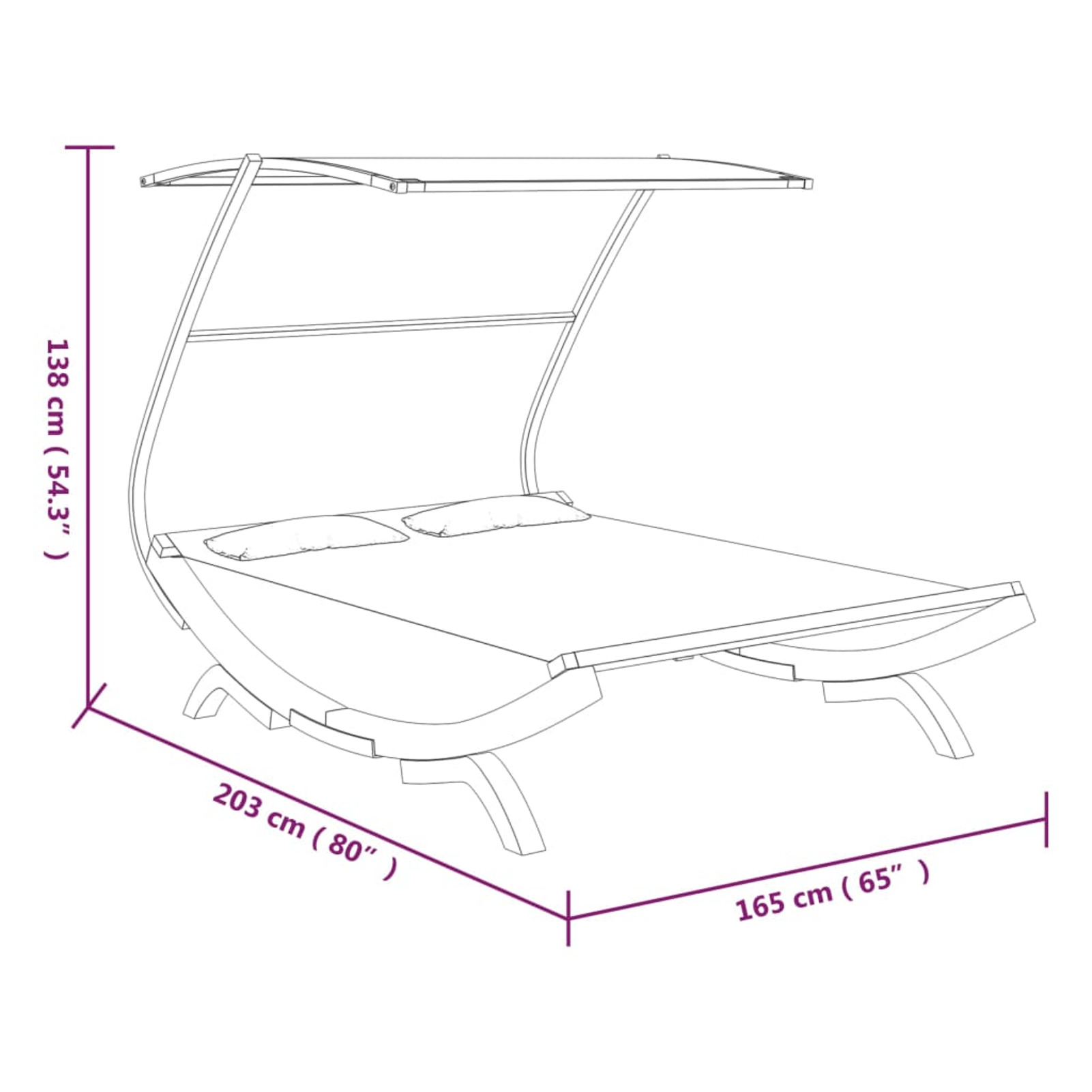 Gecheer Patio  Bed with Canopy 65