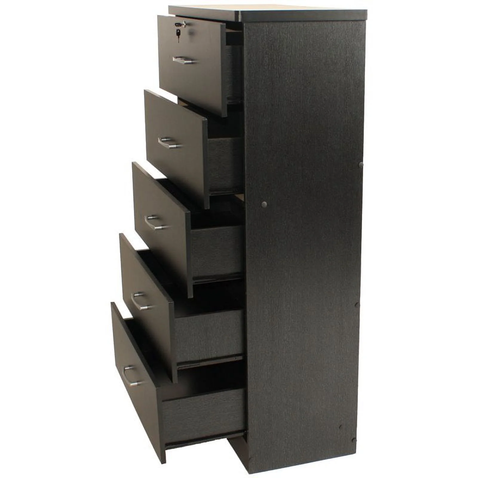 Home Square 3-Piece Set with Twin Bed 5-Drawer Chest Bedroom Dresser Nightstand