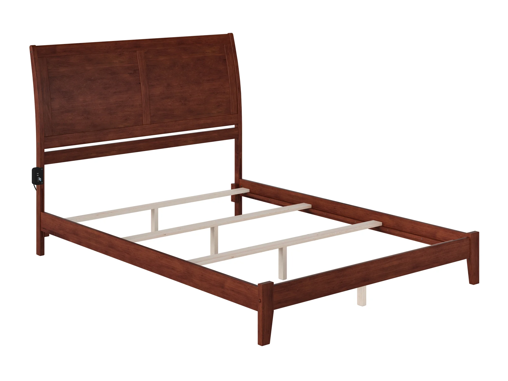 AFI Portland Queen Wood Traditional Bed Frame with Sleigh Headboard, Walnut