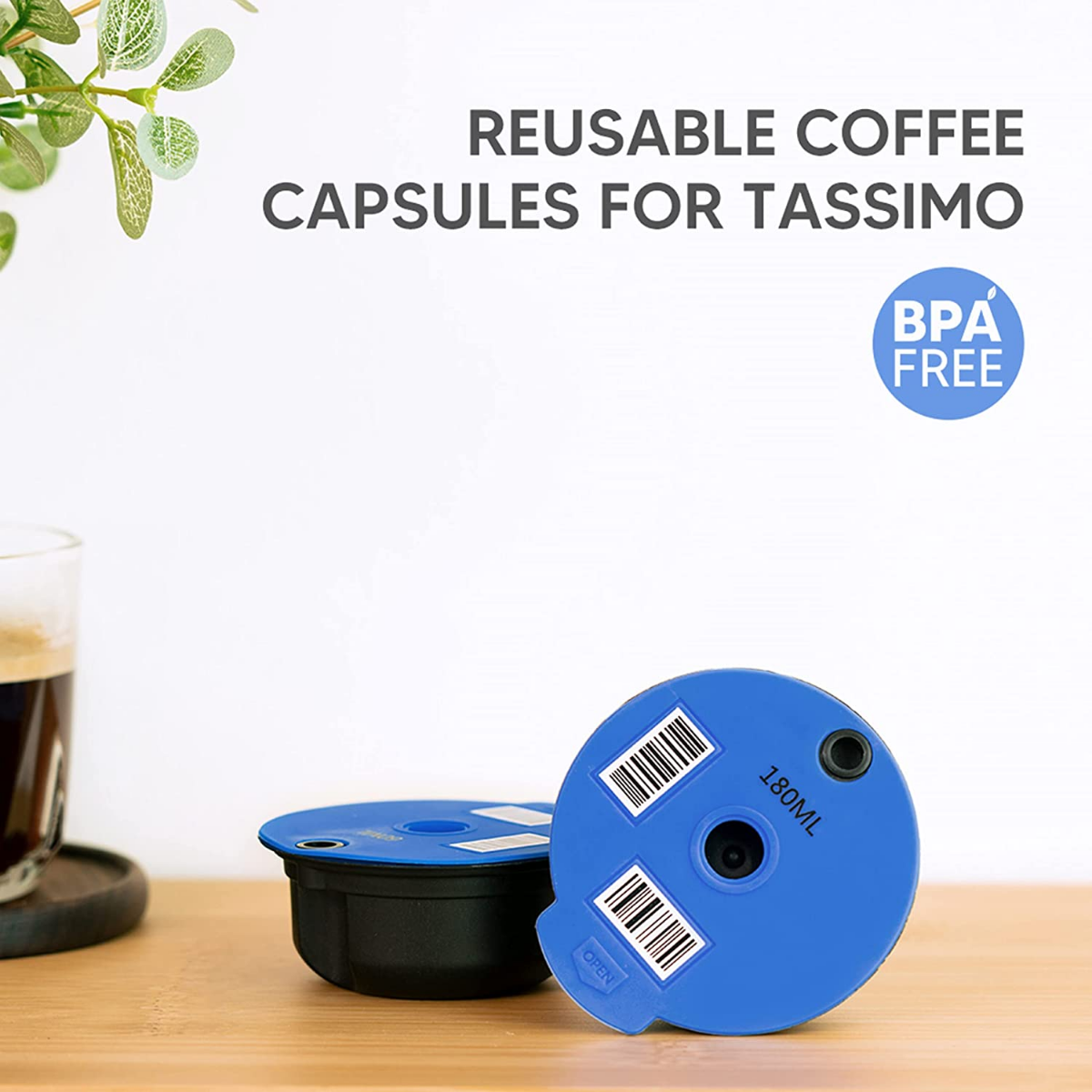 i Cafilas Tassimo Refillable Pods Reusable Capsules for Bosch Machine, 180ML