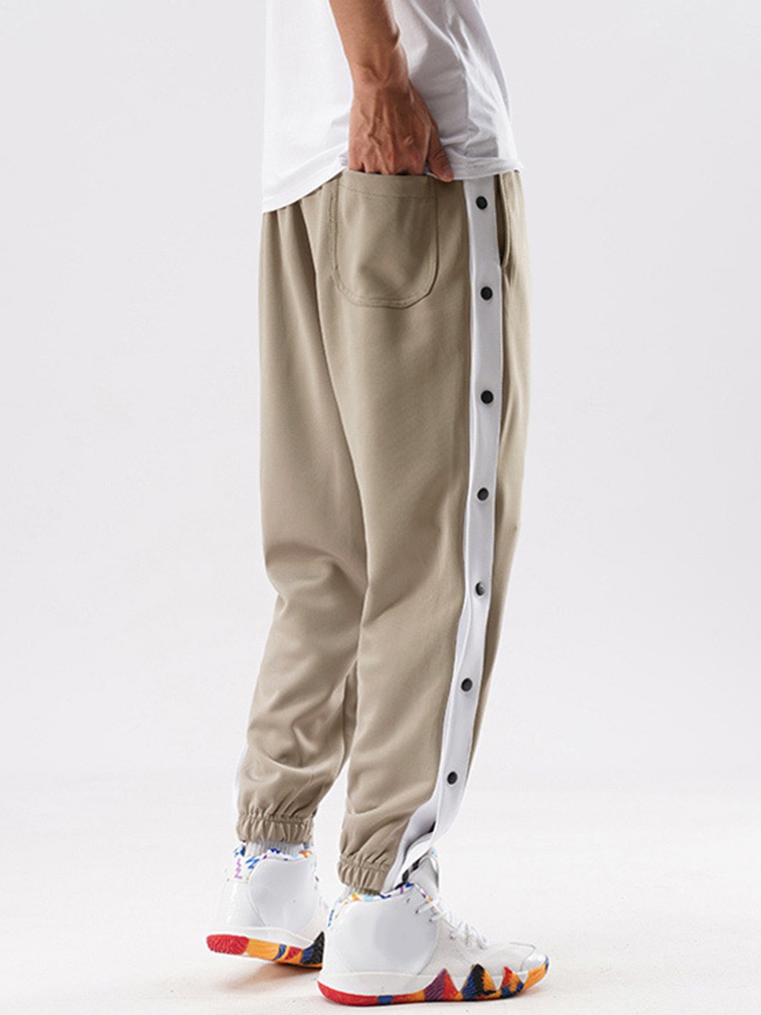 Men Tear Away Pants Casual Quick Dry Loose Fit Basketball Pants