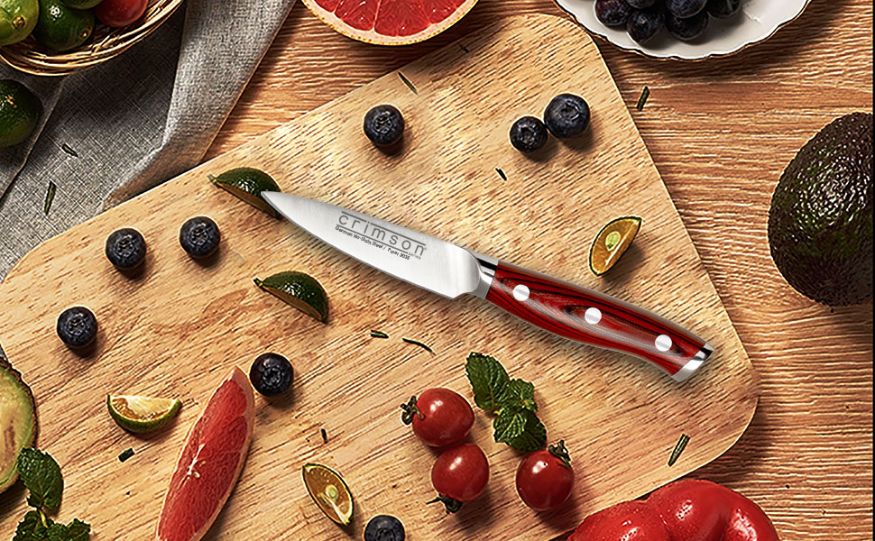 Ergo Chef Crimson Series Paring Knife. 3.5-Inch - peeling and fruit knife