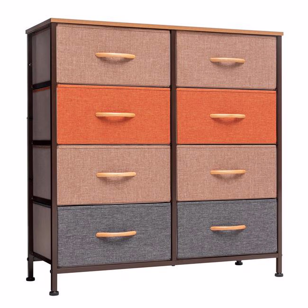 32 in. Steel, Fabric Eight Drawer Chest