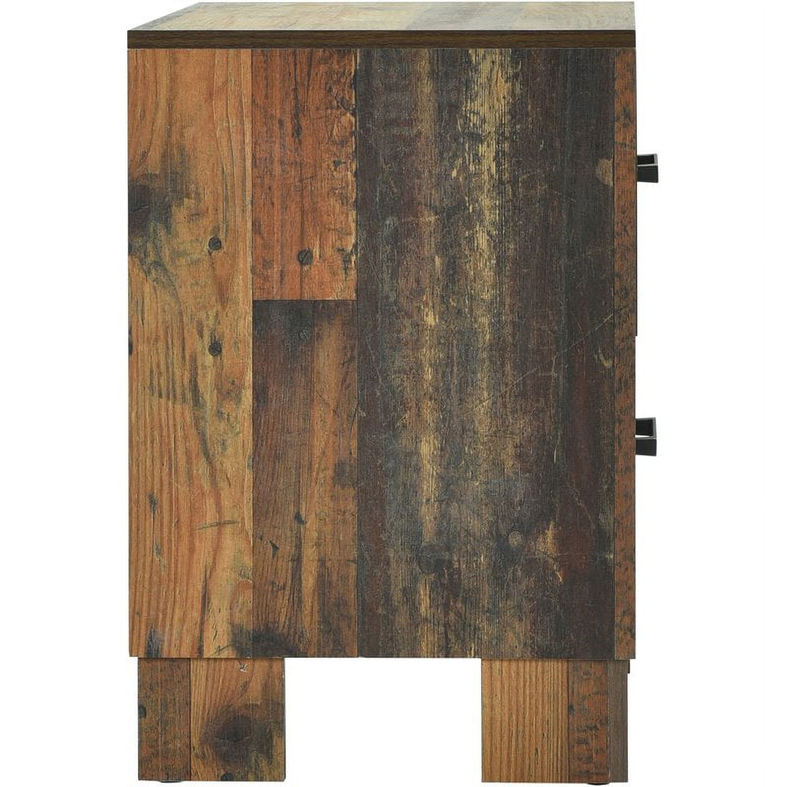Pemberly Row Wooden 2 Drawer Nightstand in Rustic Pine Finish