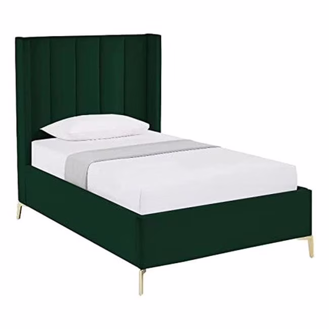 Posh Living Kam Upholstered Bed, Green - Twin Size & Extra Large
